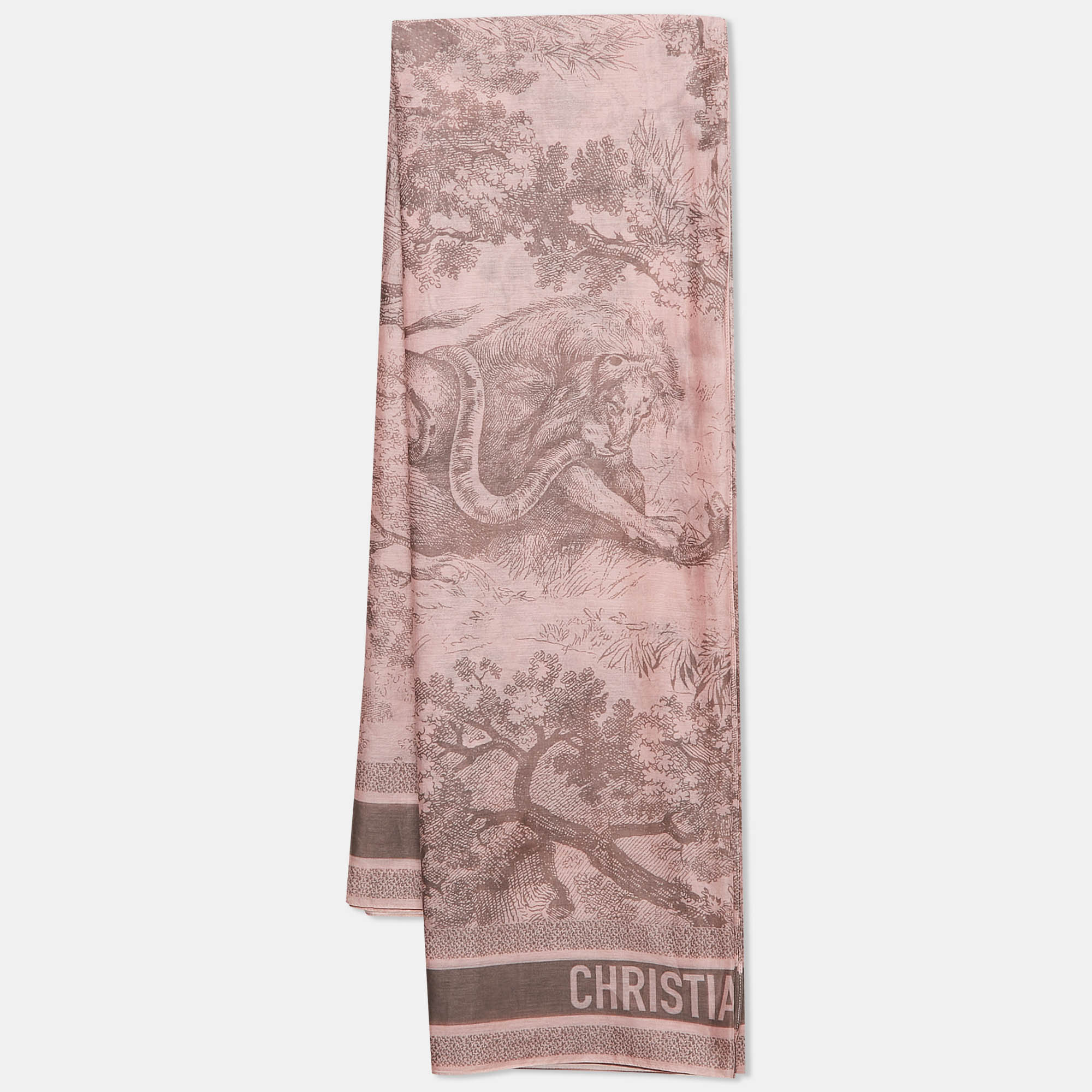 

Christian Dior Pink Printed Cotton Toile de Jouy Sauvage Sarong