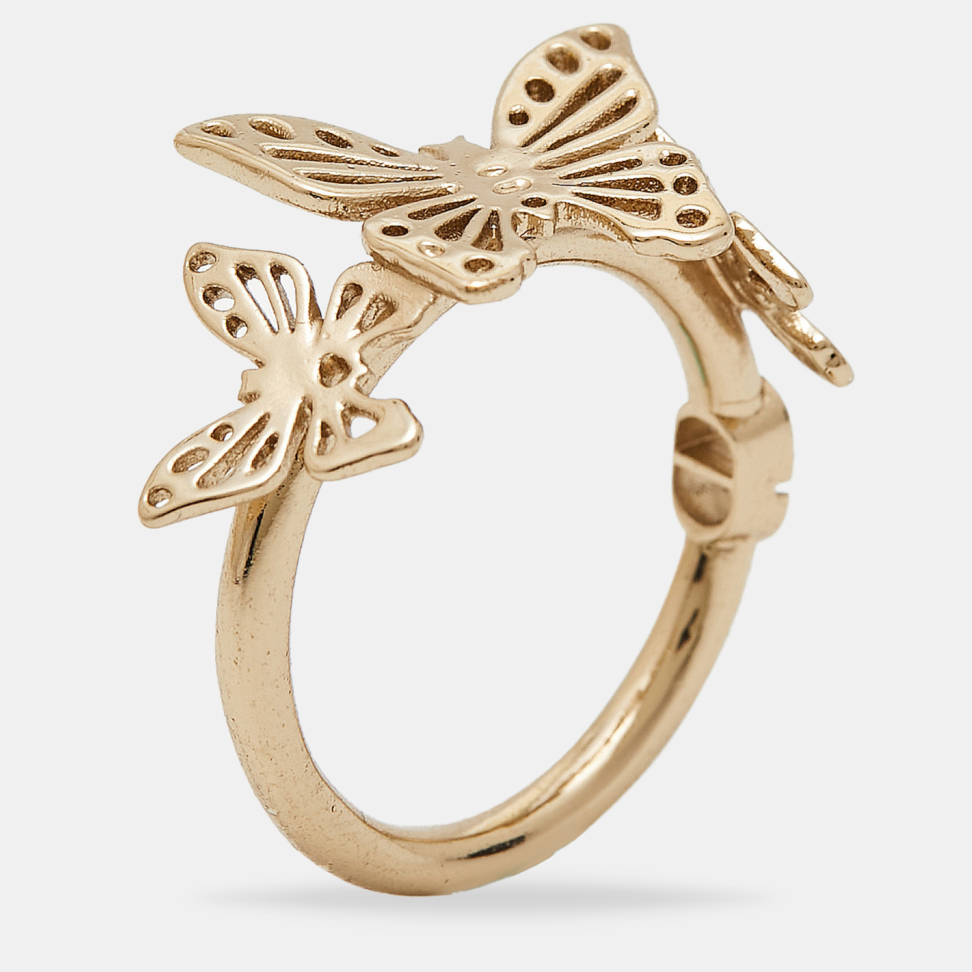 

Dior Butterfly Gold Tone Ring Size