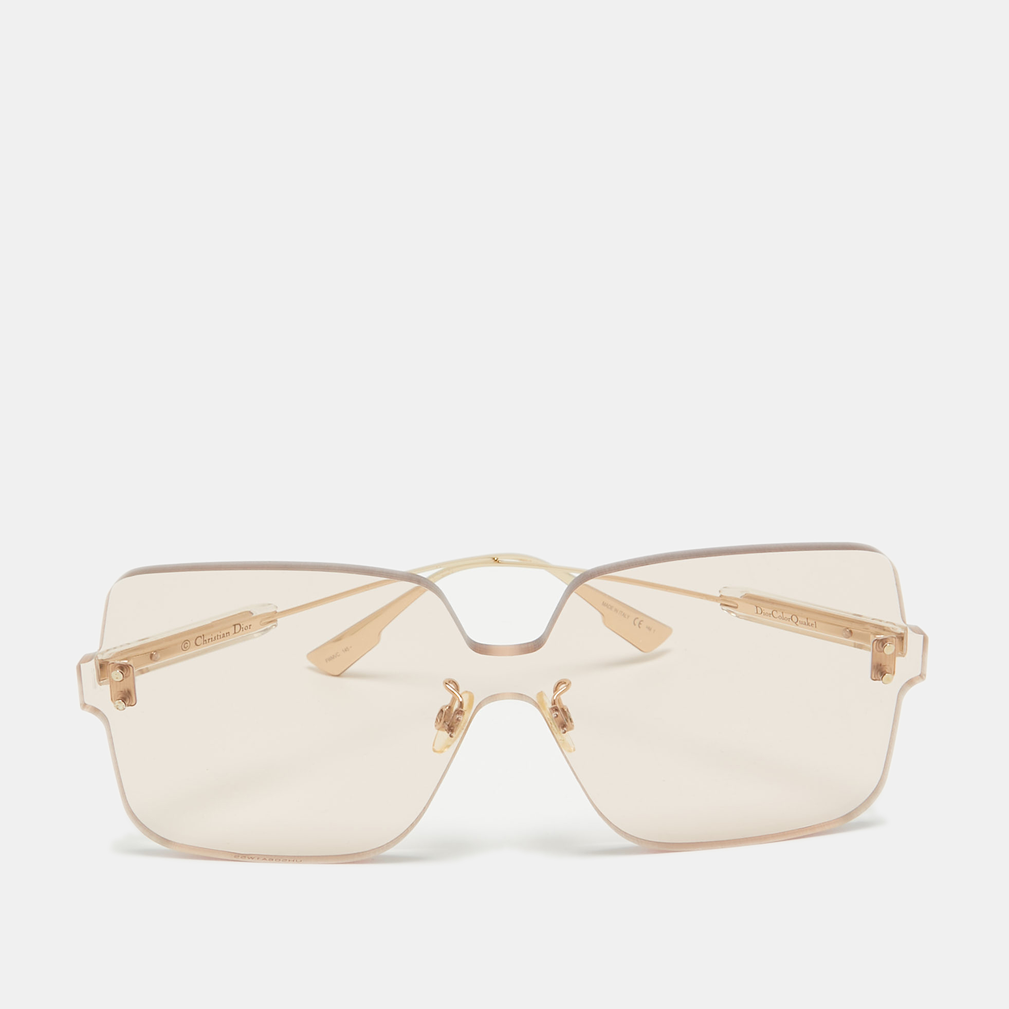 

Dior Light Peach/Gold ColorQuake1 Oversized Sunglasses, Orange