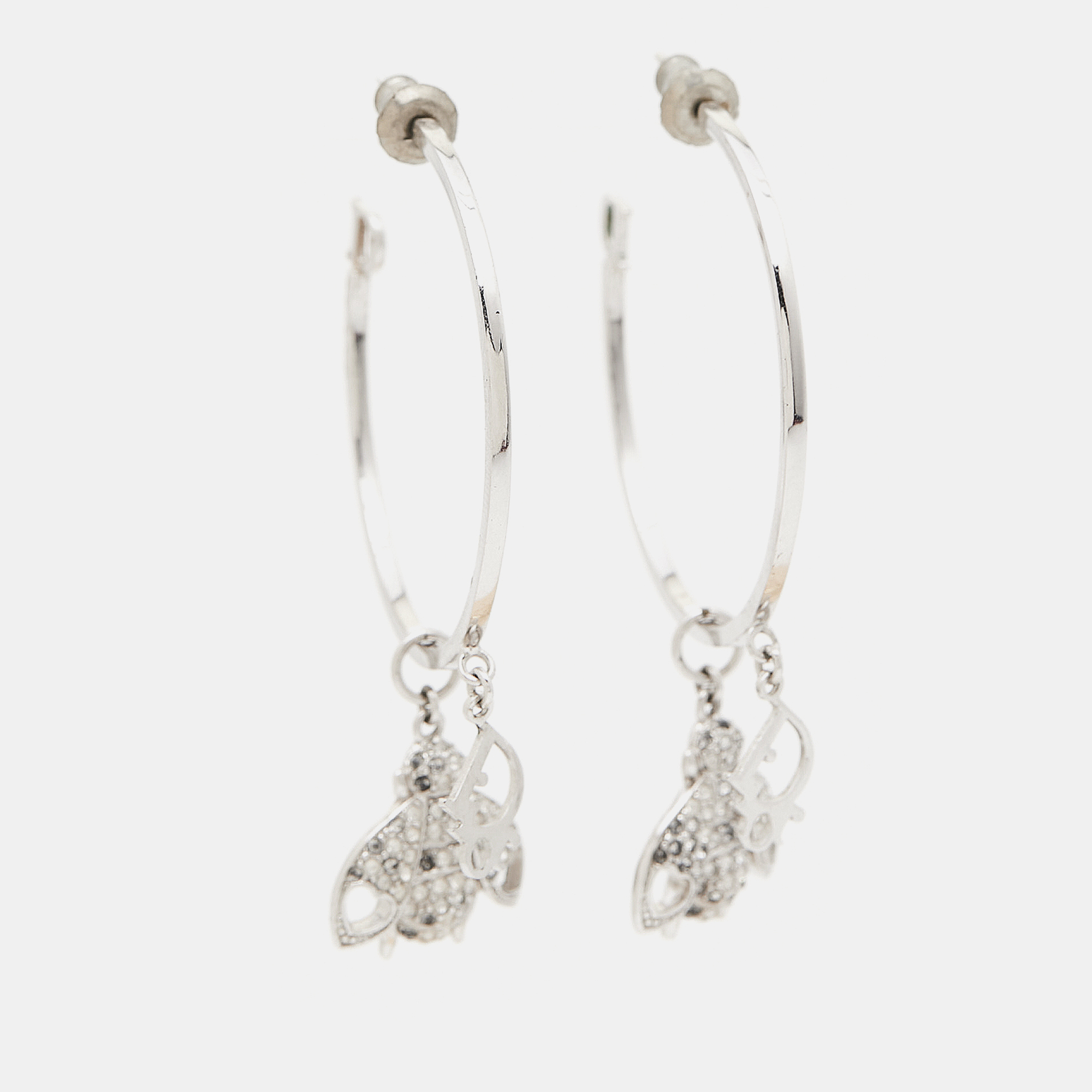 

Dior Bee Crystals Silver Tone Hopp Earrings