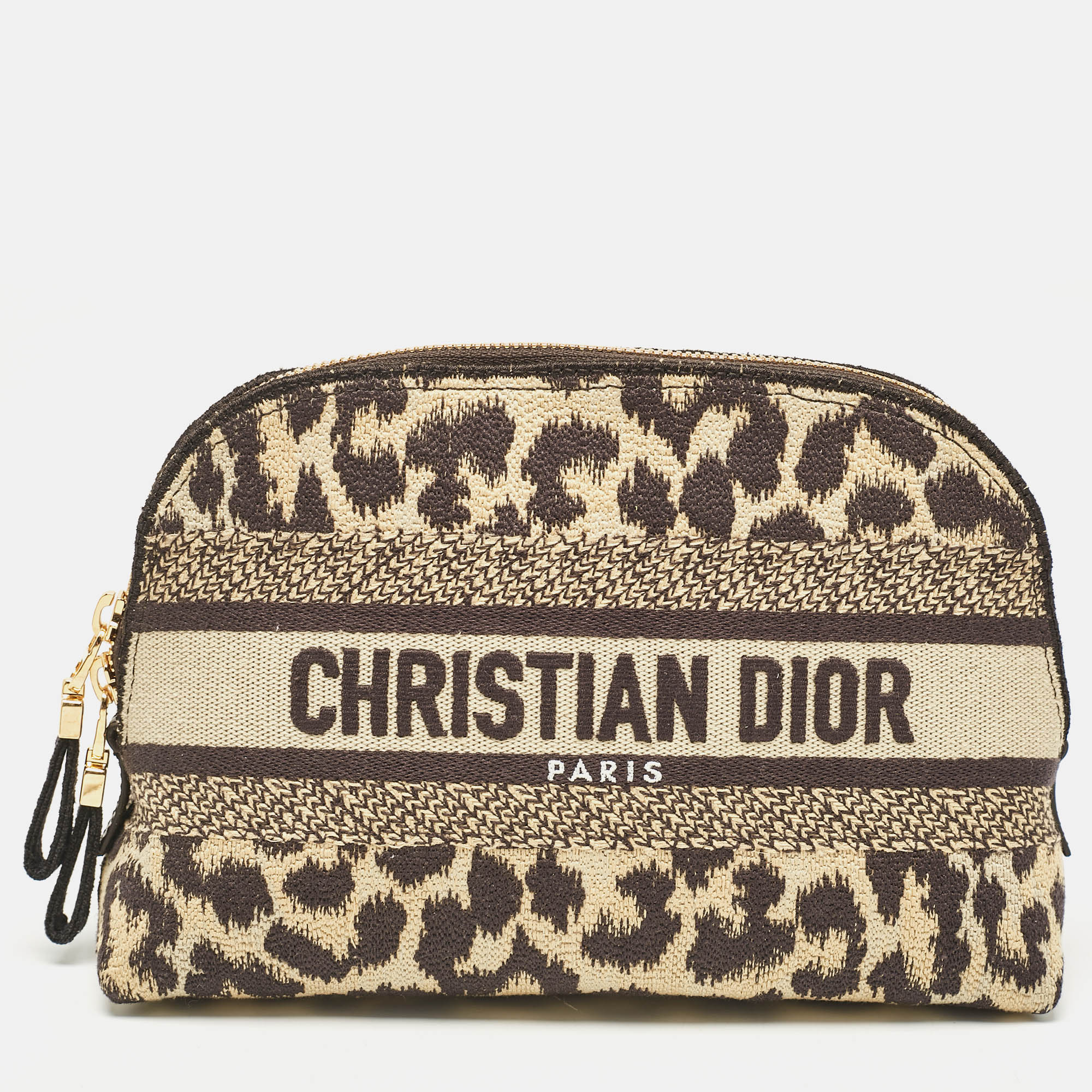 

Dior Beige/Black Leopard Print Canvas Cosmetic Pouch