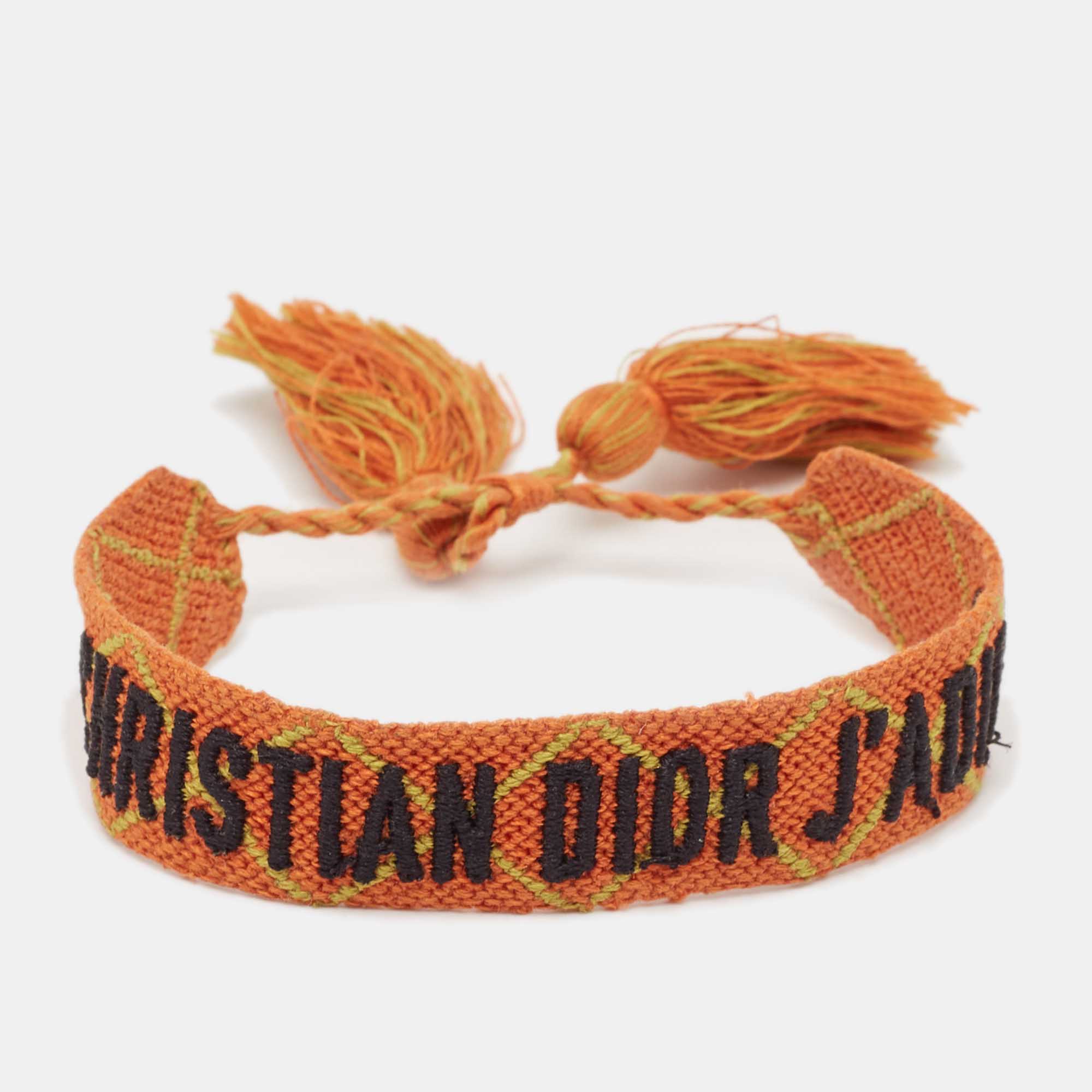 

Dior J'Adior Woven Fabric Friendship Bracelet, Orange