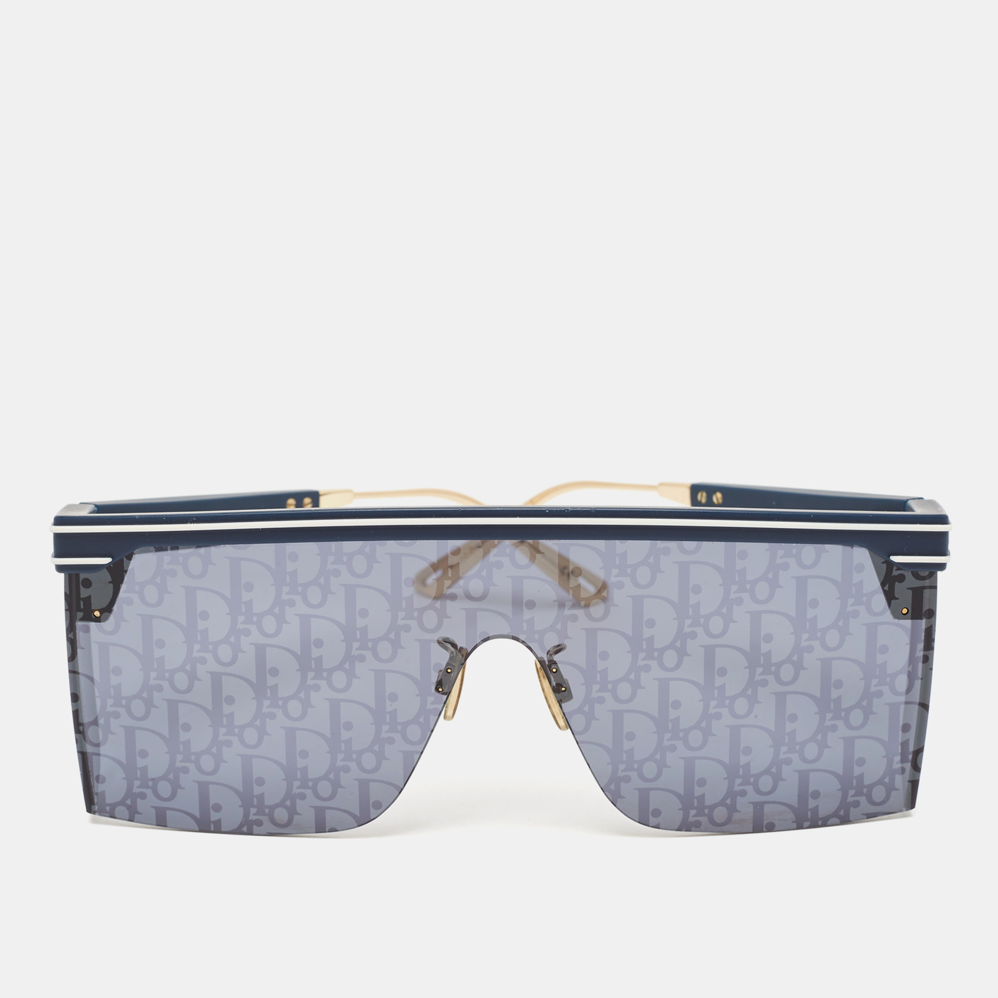 

Dior Navy Blue DiorClub M1U Oblique Mask Shield Sunglasses