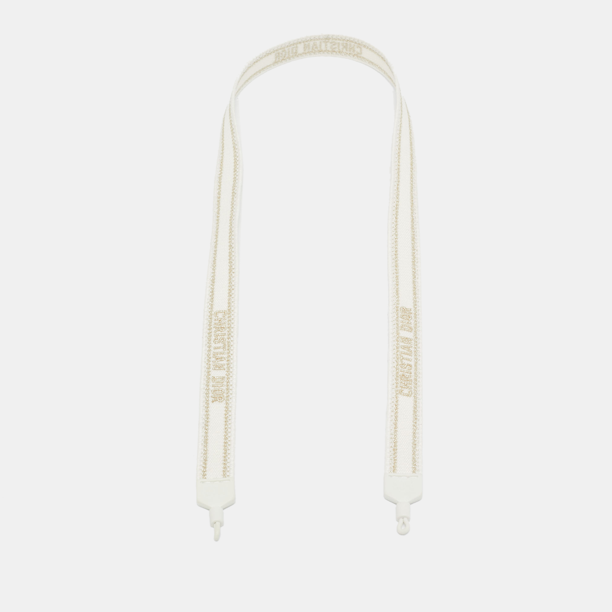 

Dior White Logo Embroidered Woven Sunglasses Strap