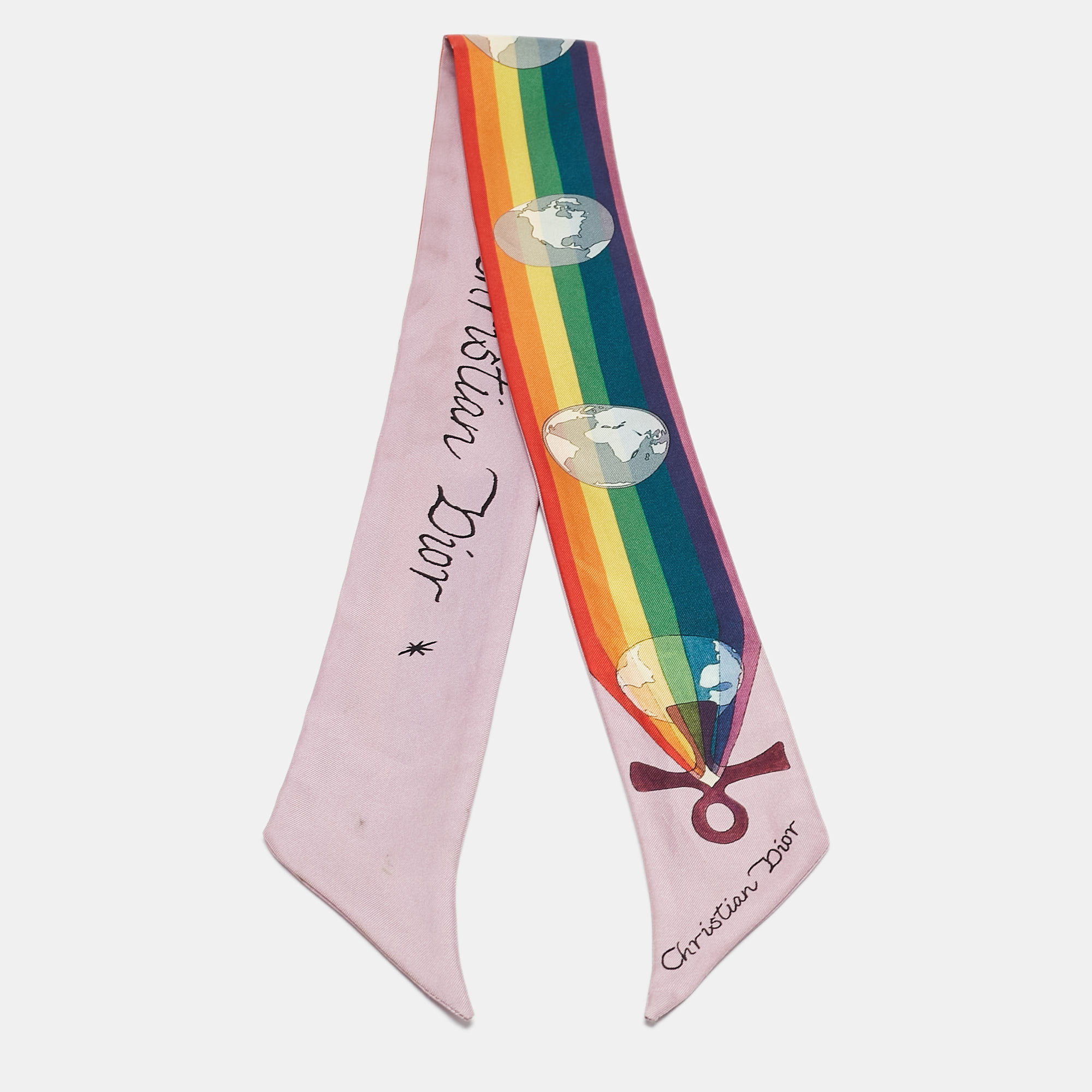 

Dior Multicolor Print Silk Judgement Mitzah Scarf