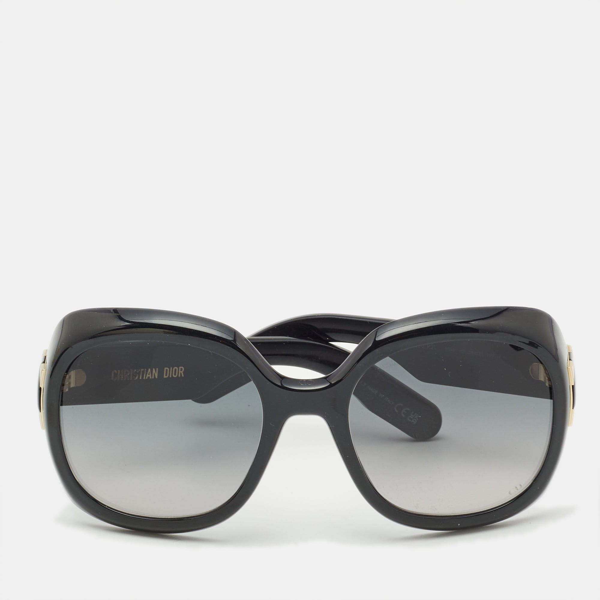 

Dior Lady 95.2 R21 Black Gold Tone Round Sunglasses