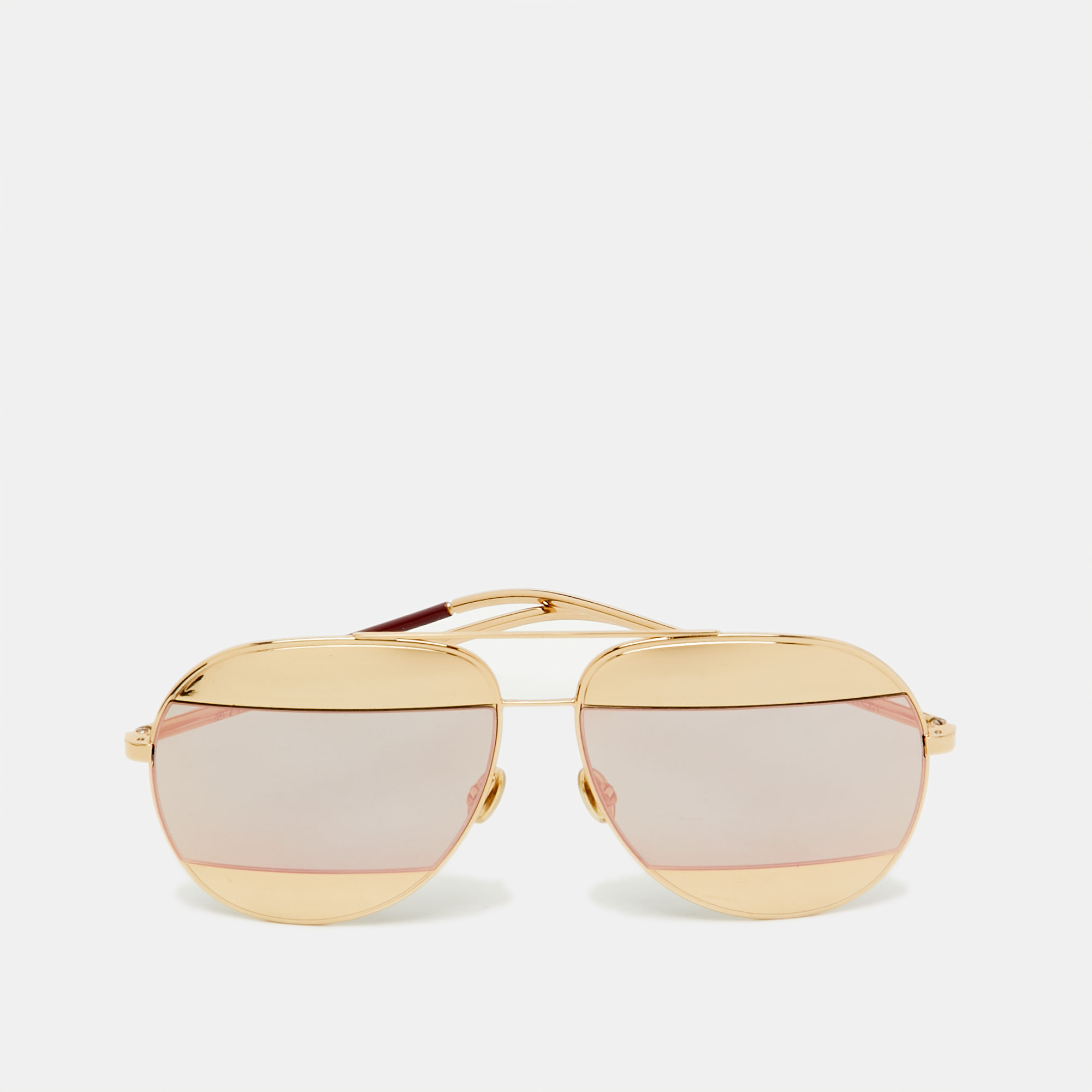 

Dior Gold Tone/Blue Mirrored 0000J Split1 Aviator Sunglasses