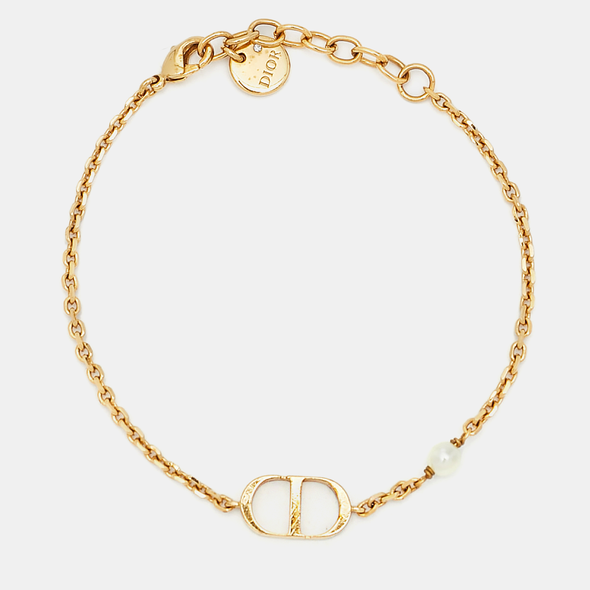 

Dior CD Faux Pearl Gold Tone Bracelet