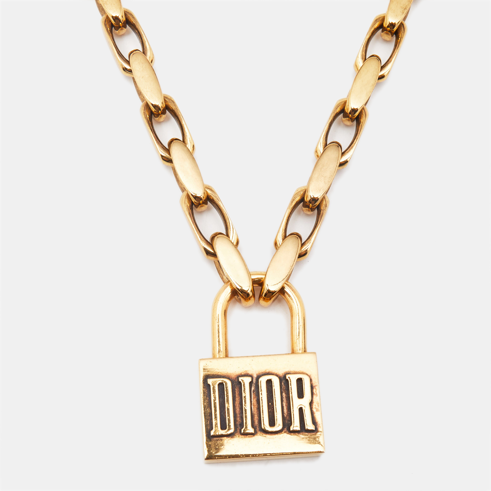 

Dior Lucky Locket Gold Tone Choker Necklace