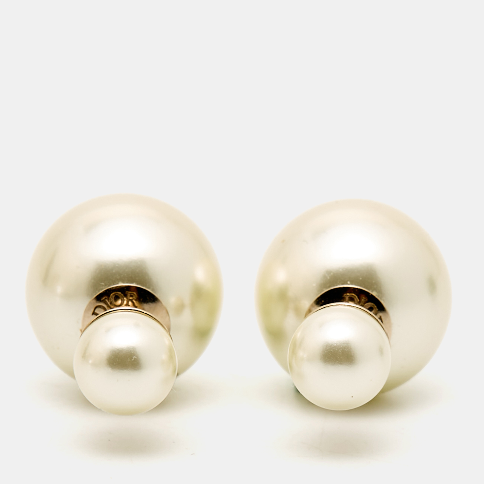 

Dior Tribales Faux Pearl Gold Tone Earrings