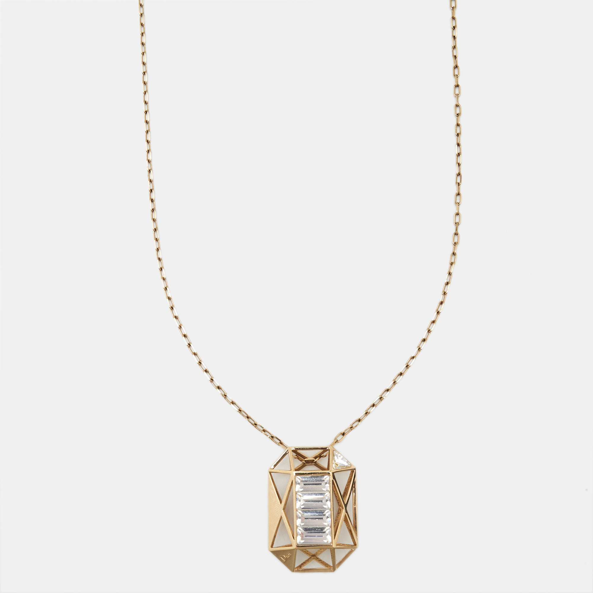 

Dior Crystals Gold Tone Long Necklace