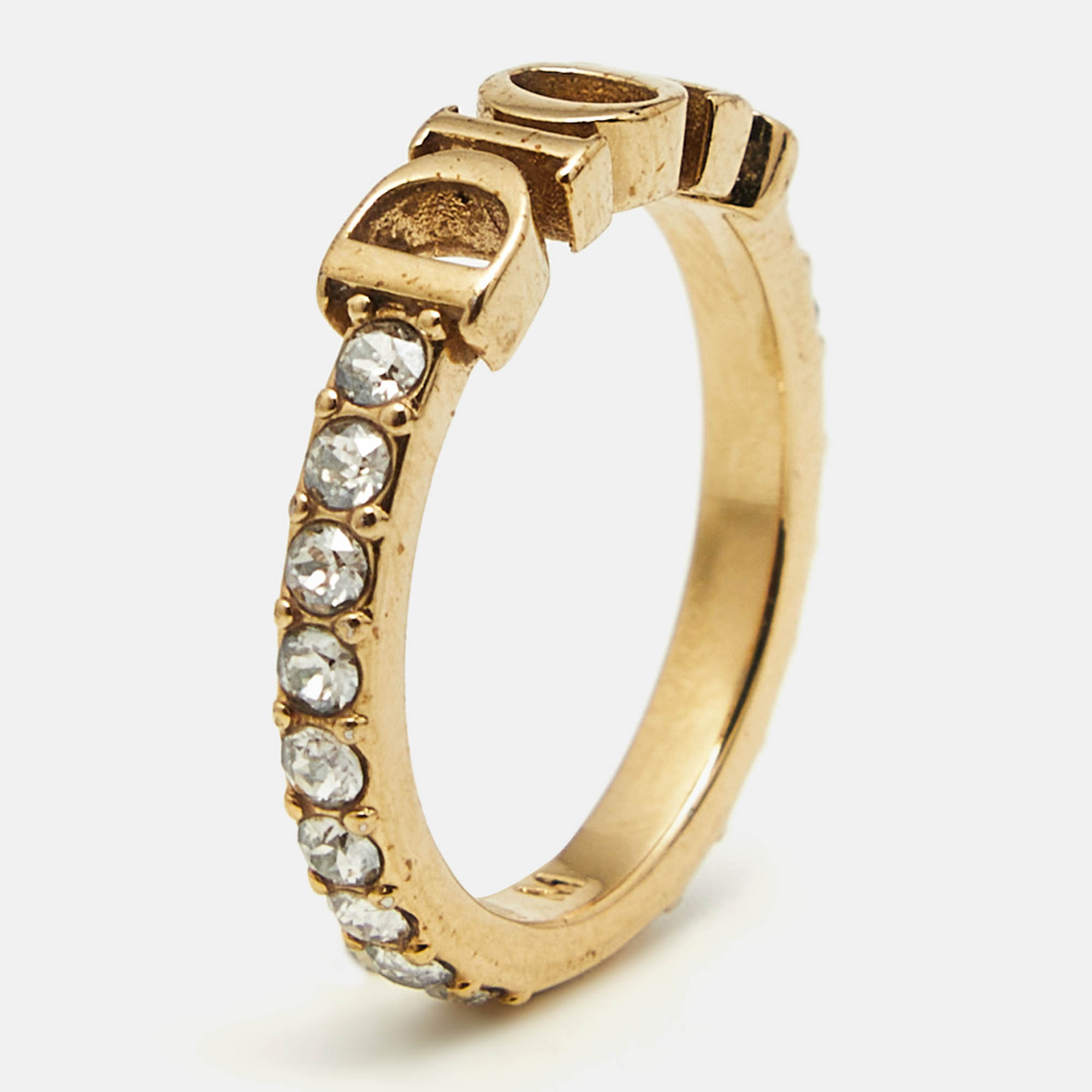 

Christian Dior Dio(R)evolution Crystals Gold Tone Ring SIze