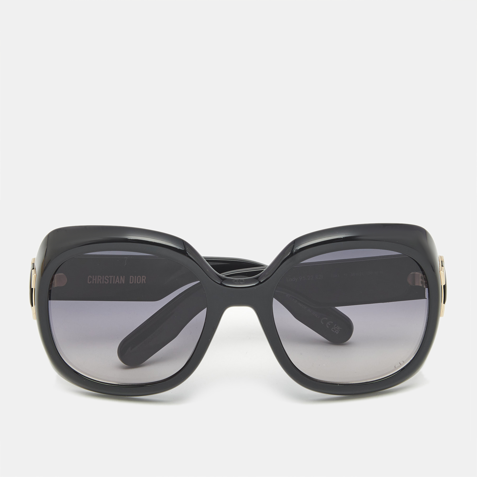 

Dior Black Gradient Cannage Lady 95.22 R21 Oversized Sunglasses