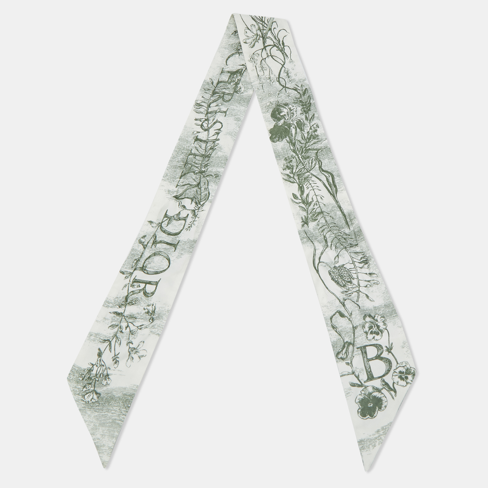 

Dior White/Green ABCDior B 'Botanique' Silk Mitzah