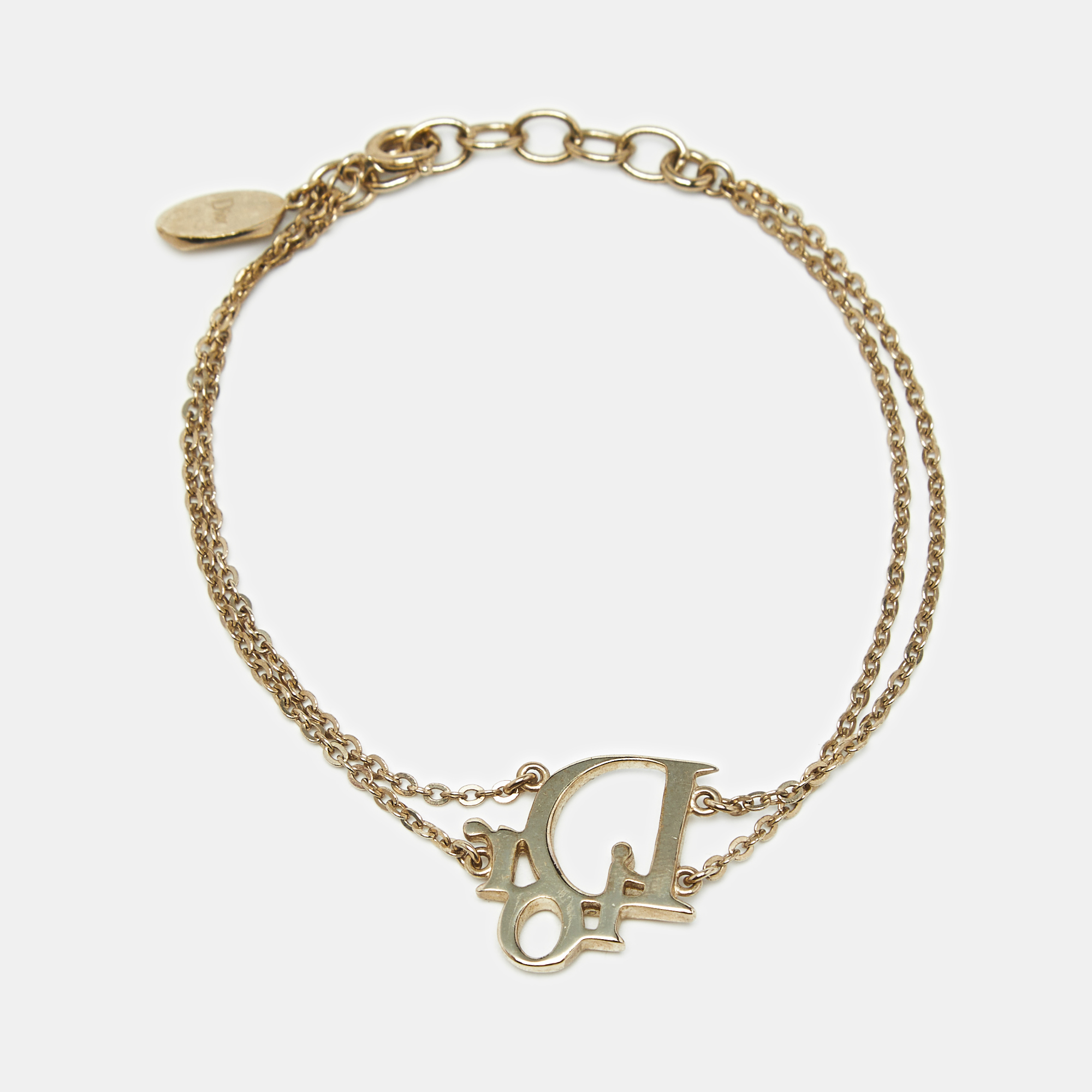 

Dior Logo Crystals Gold Tone Bracelet