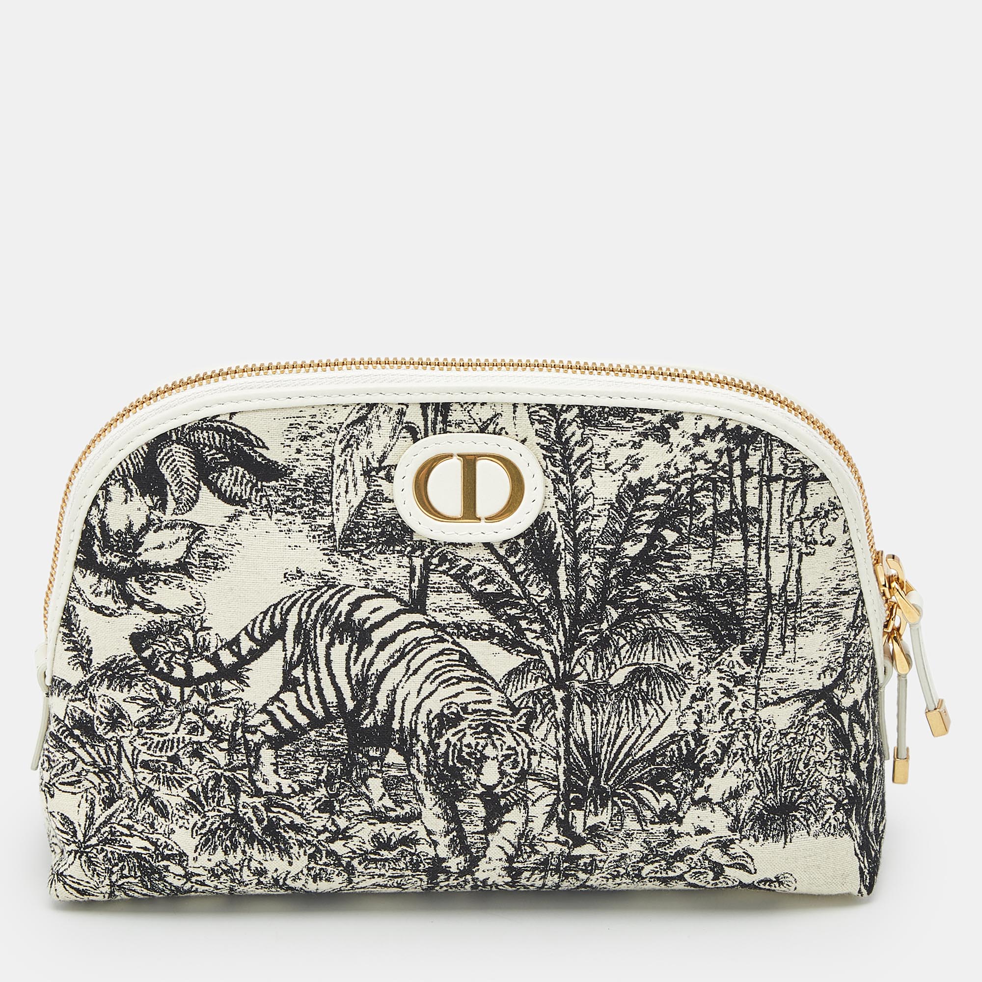 

Dior Beige/Blue Toile de Jouy Canvas 30 Montaigne Cosmetic Pouch