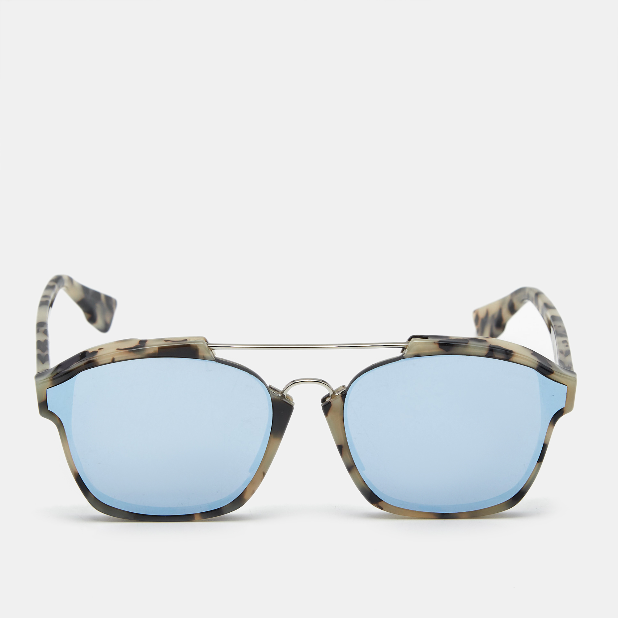 Pre-owned Dior Beige/grey Mirrored A4ea4 Abstract Aviators Sunglasses In Sand