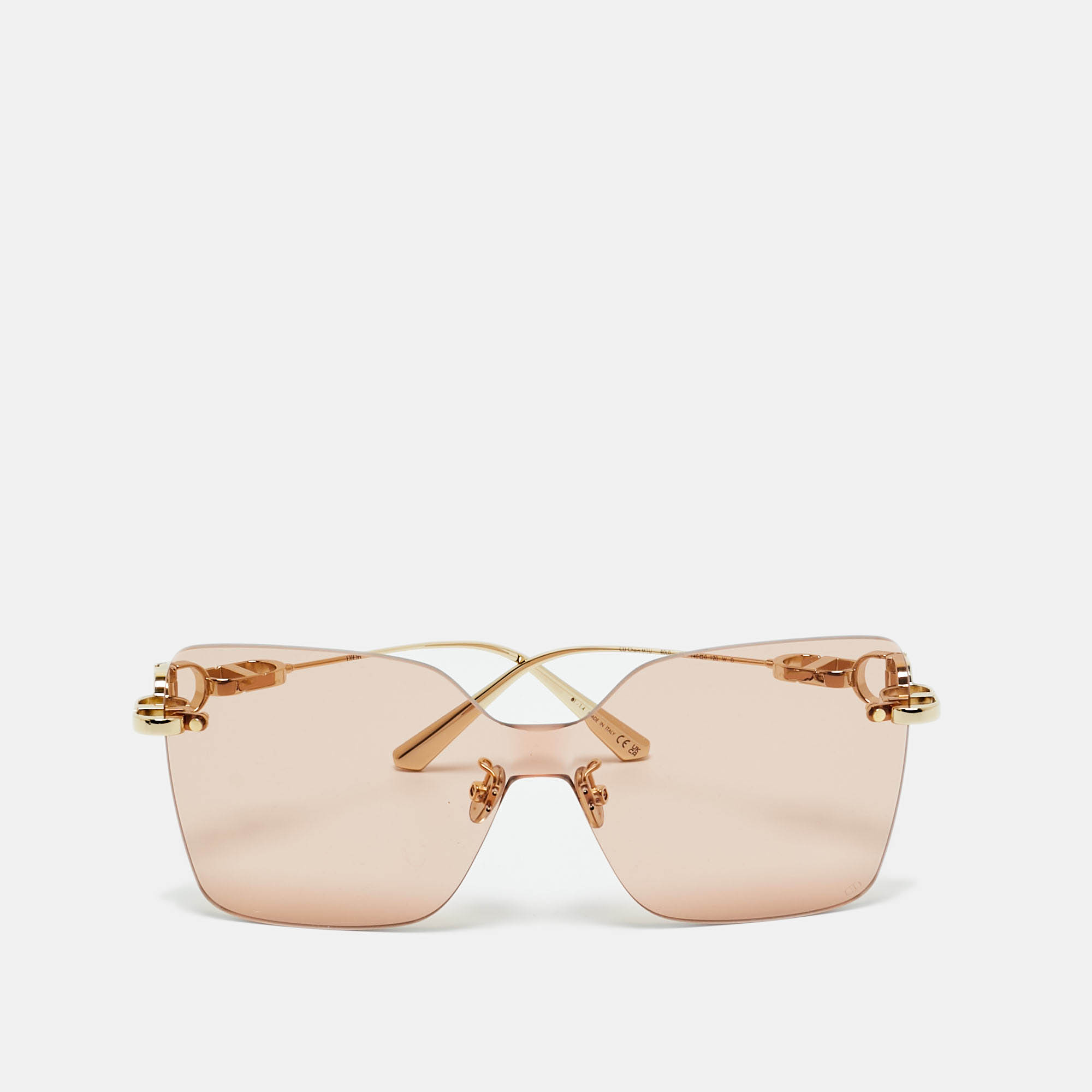 

Dior Peach/Gold Tone CD Chain M1U Butterfly Sunglasses, Orange