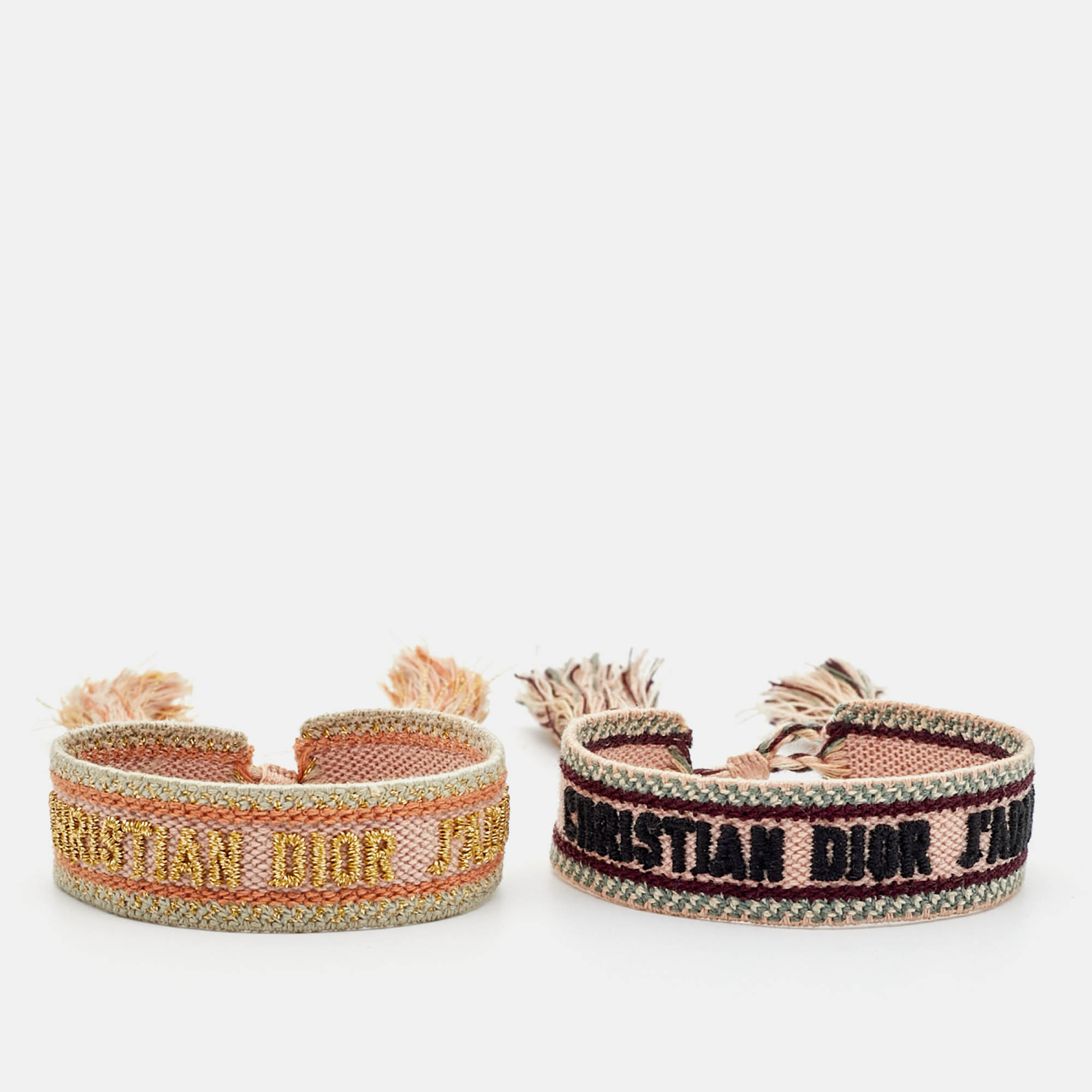 

Dior Multicolor Embroidered Woven Bracelet Set