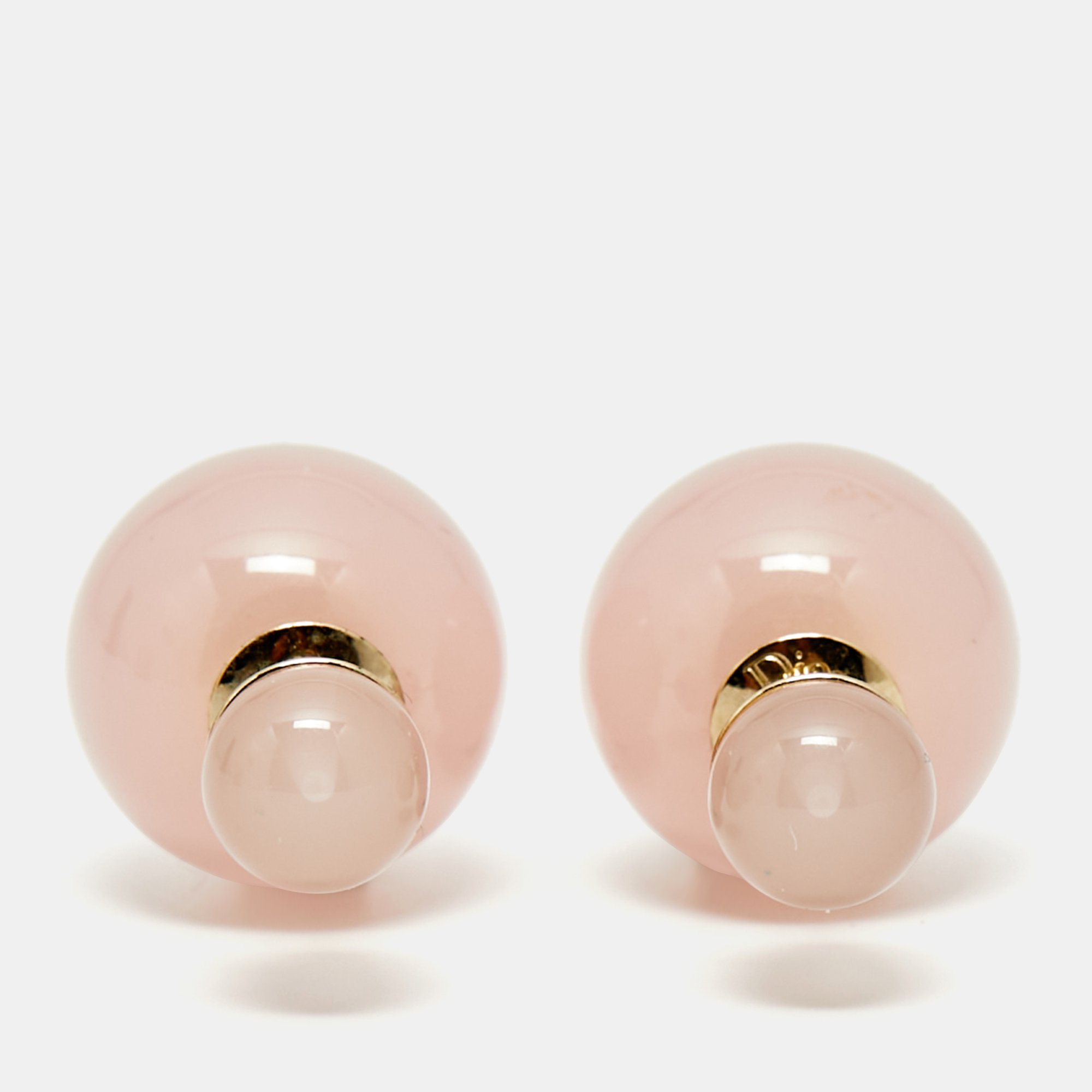 

Dior Tribales Pink Resin Gold Tone Stud Earrings