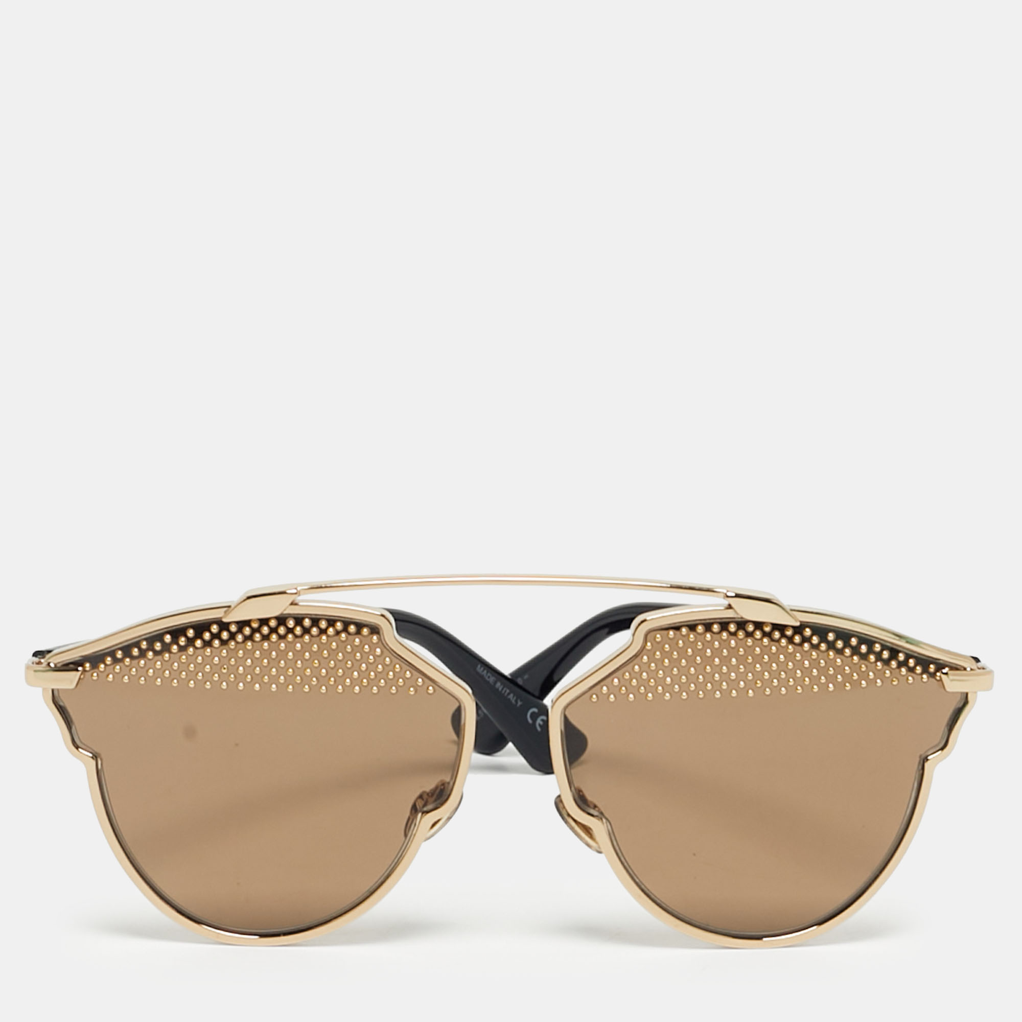 

Dior Gold/Black RHL5V So Real Studded Aviator Sunglasses