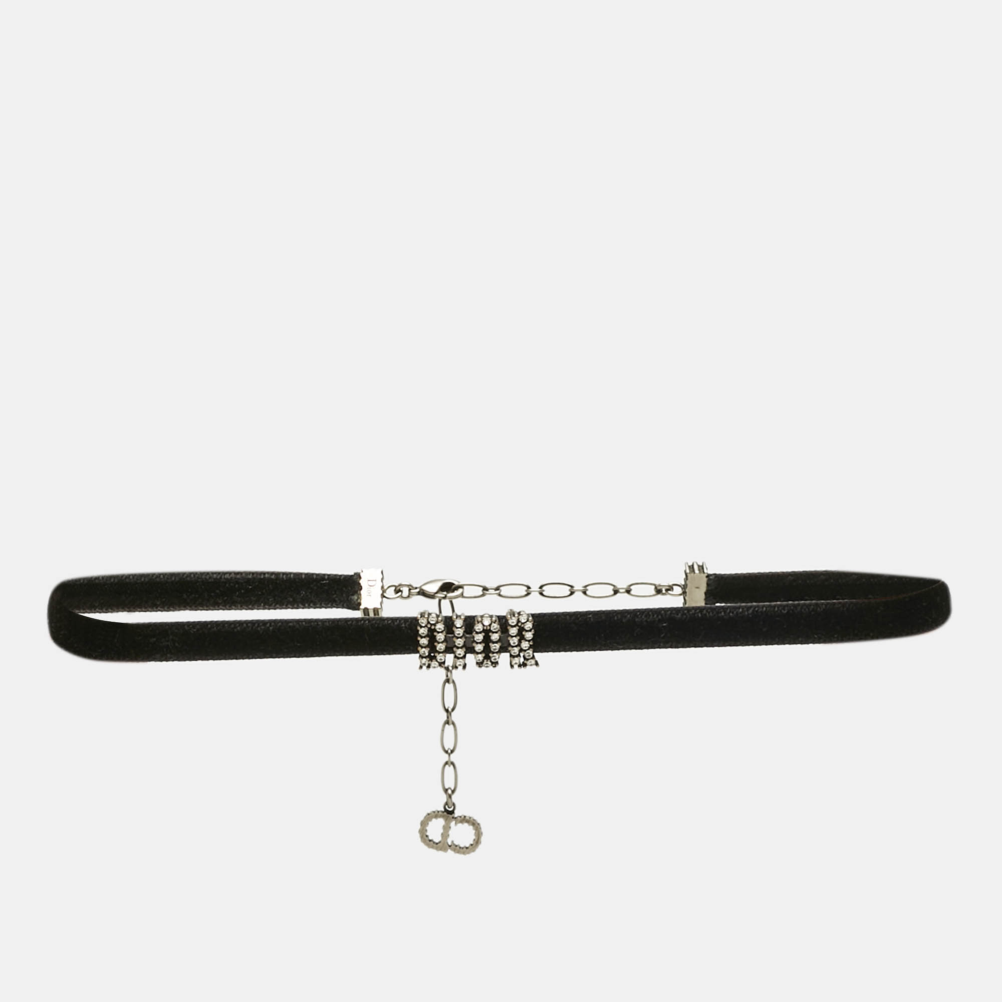

Dior Crystal Studded Black Velvet Choker Necklace