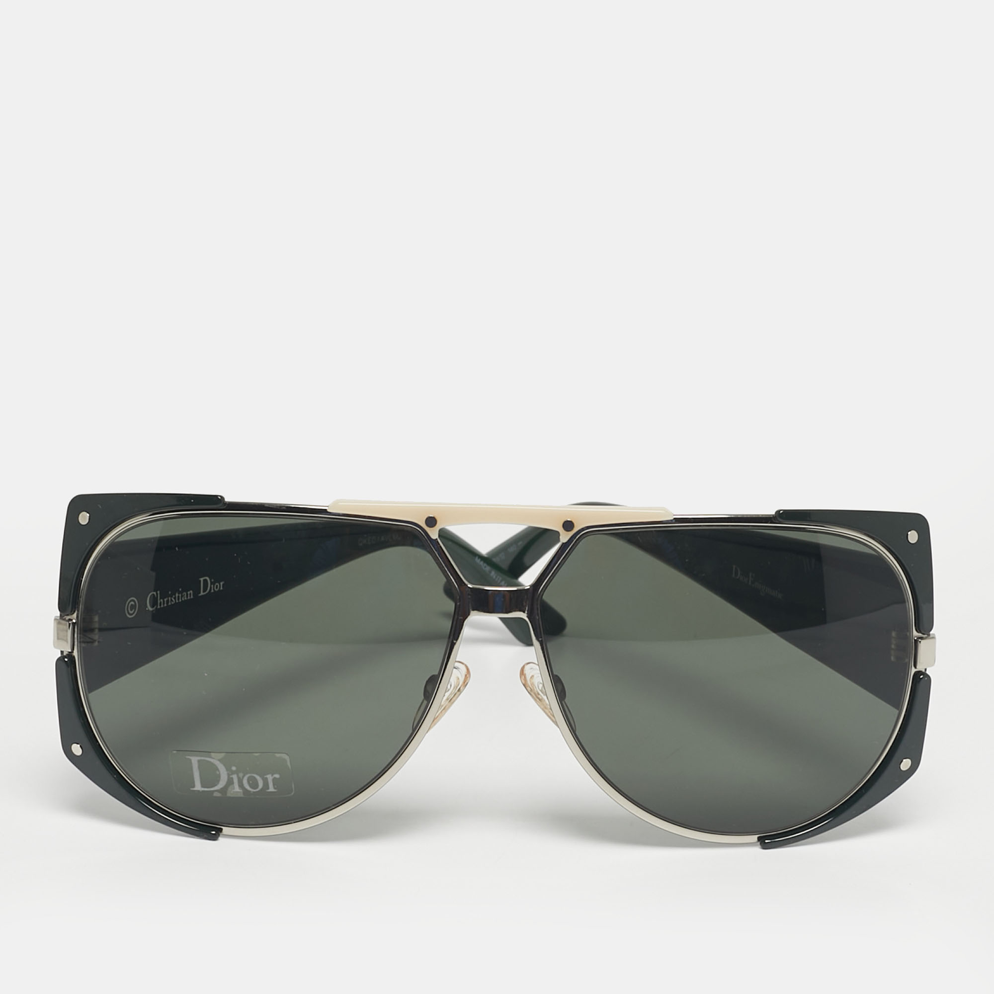 Pre-owned Dior Green Pgd85 Enigmatic Oversized Sunglasses