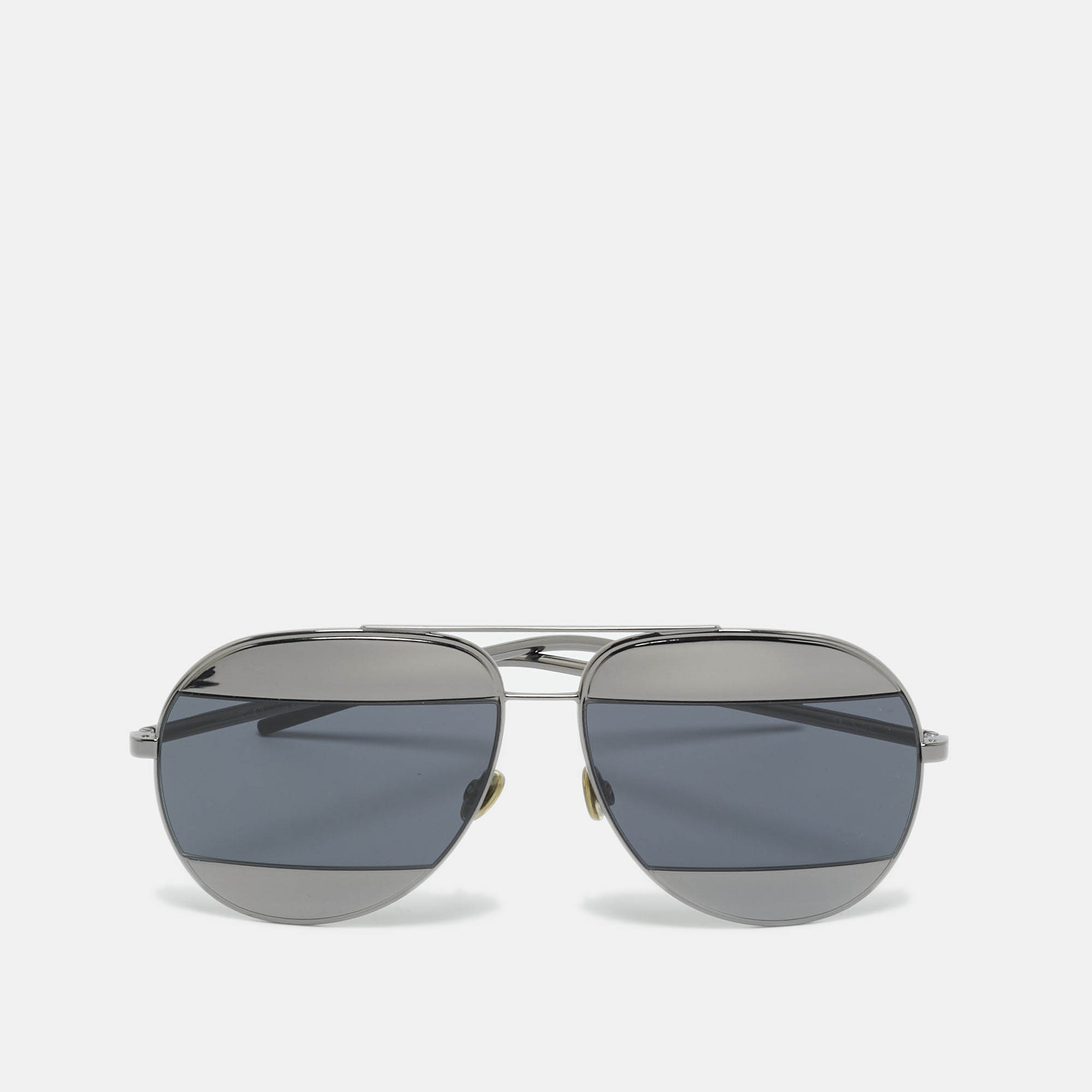 Pre-owned Dior Grey Mirrored Kj1ir Split1 Aviator Sunglasses In Gray