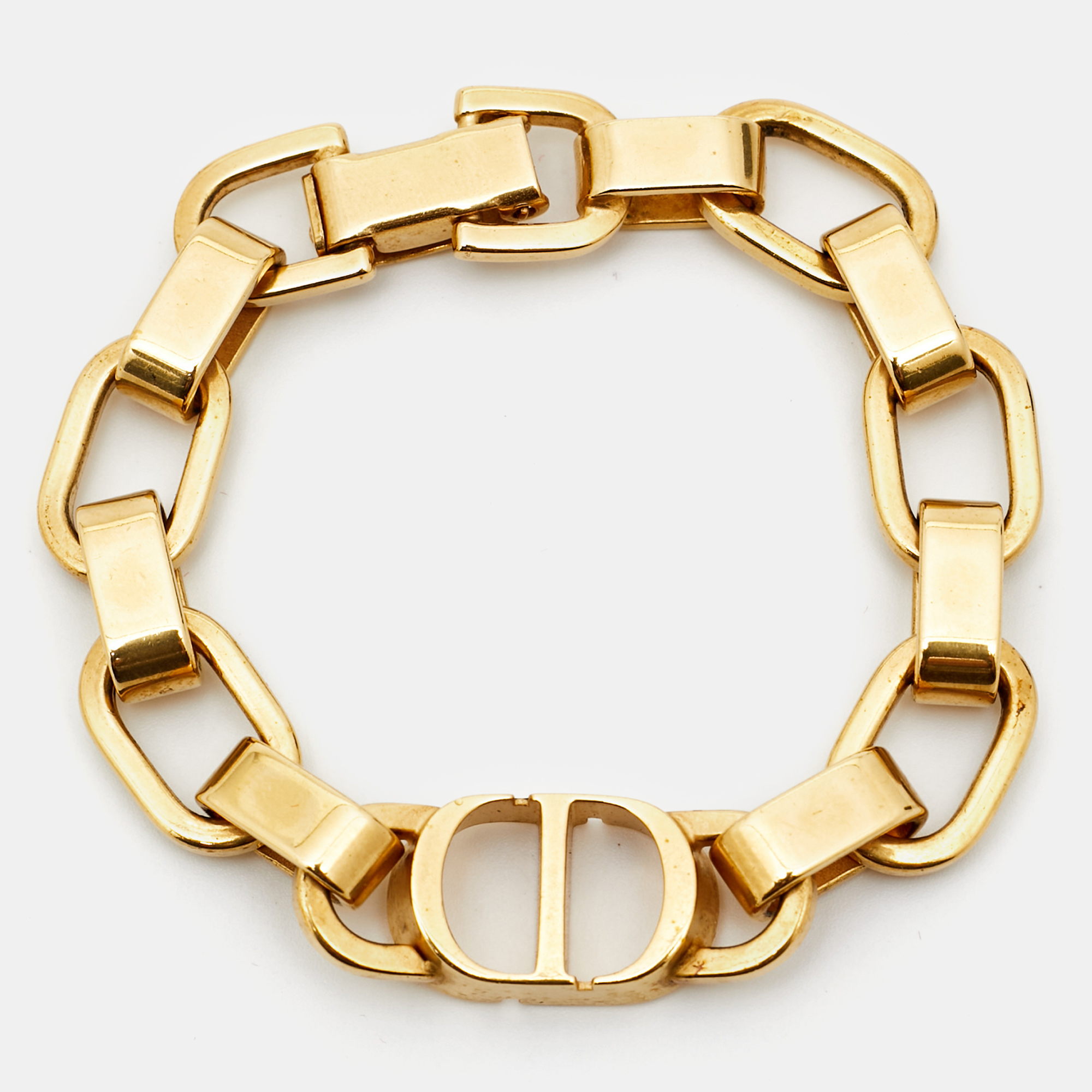 Pre-owned Dior Cd Gold Tone Bracelet