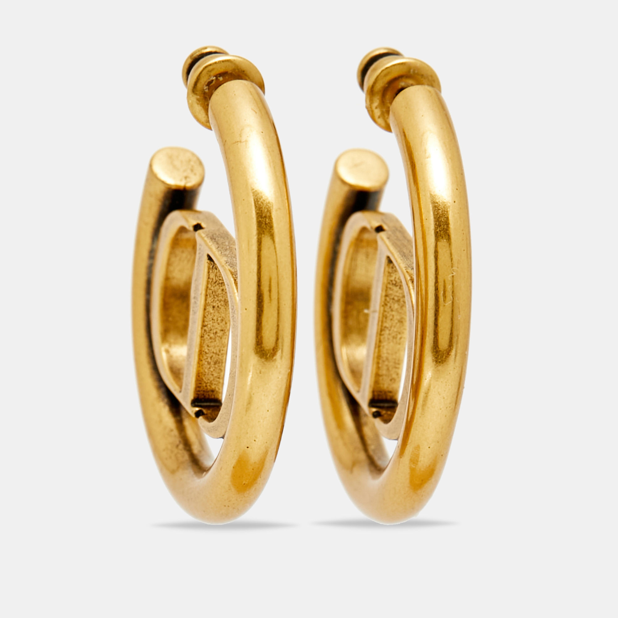 

Dior 30 Montaigne CD Gold Tone Hoop Earrings