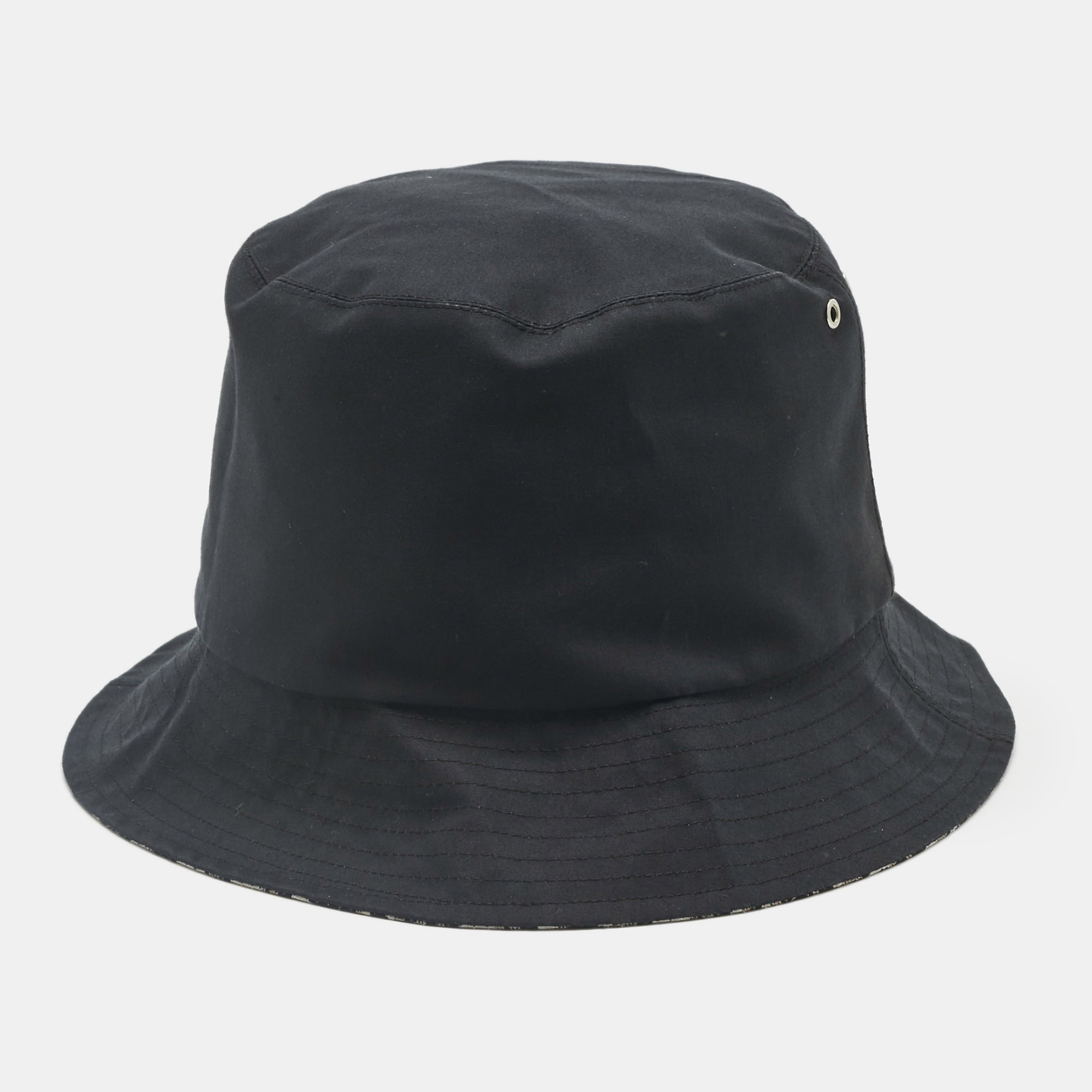 

Christian Dior Navy Blue Cotton Blend Teddy-D Brim Bucket Hat