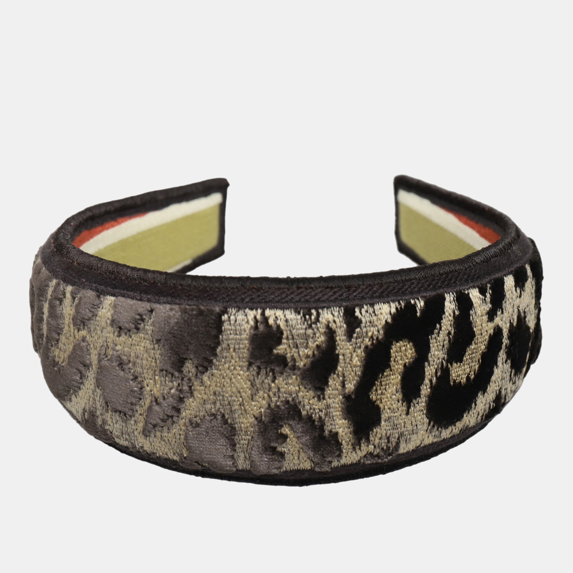 

Dior Leopard Headband, Brown