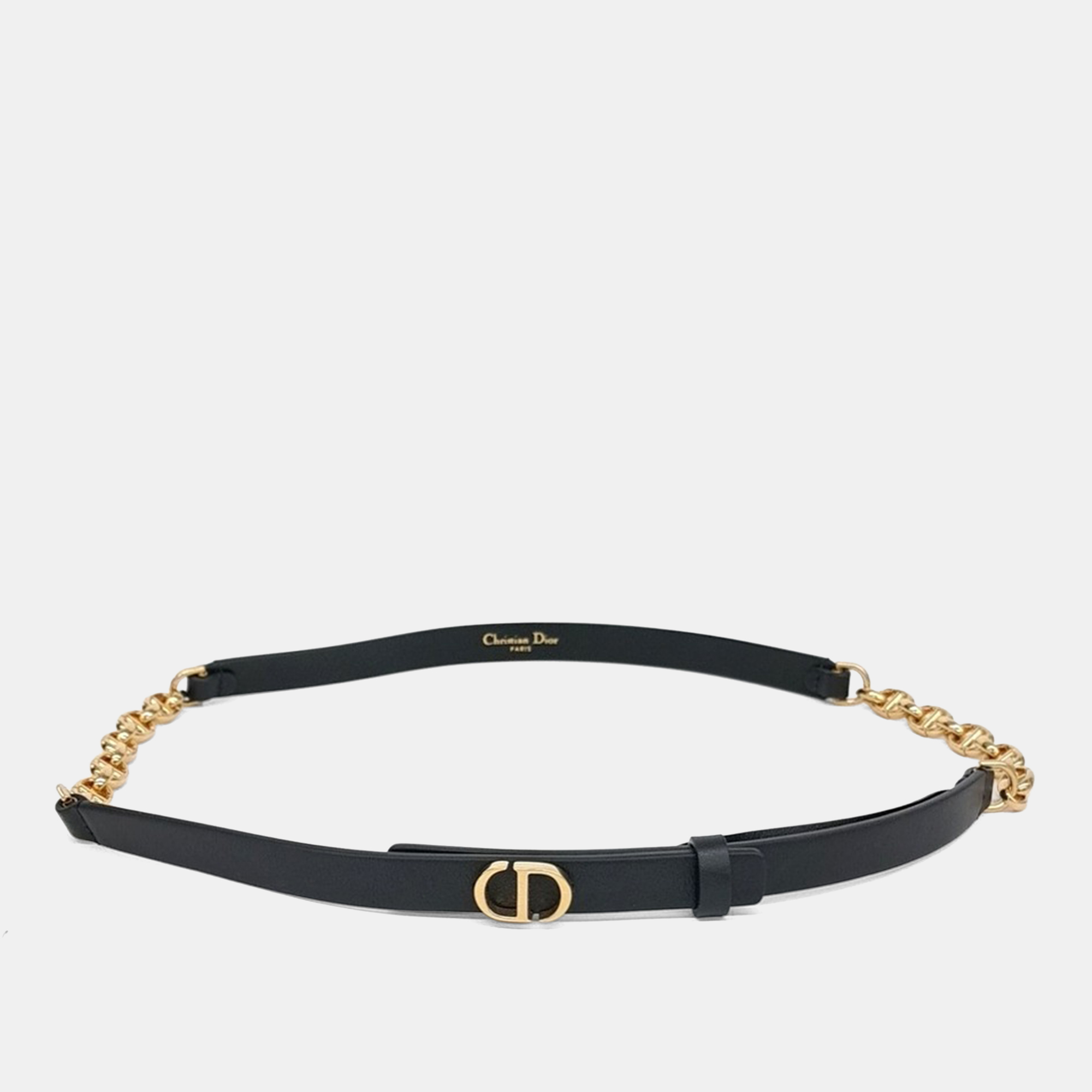 

Dior Chain Leather Belt, Black