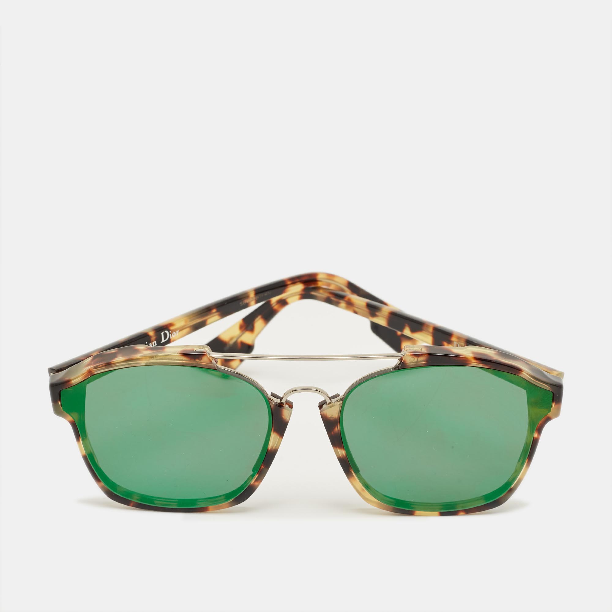 

Dior Tortoishelle Brown/Green Mirrored 009FS Abstract Aviator Sunglasses