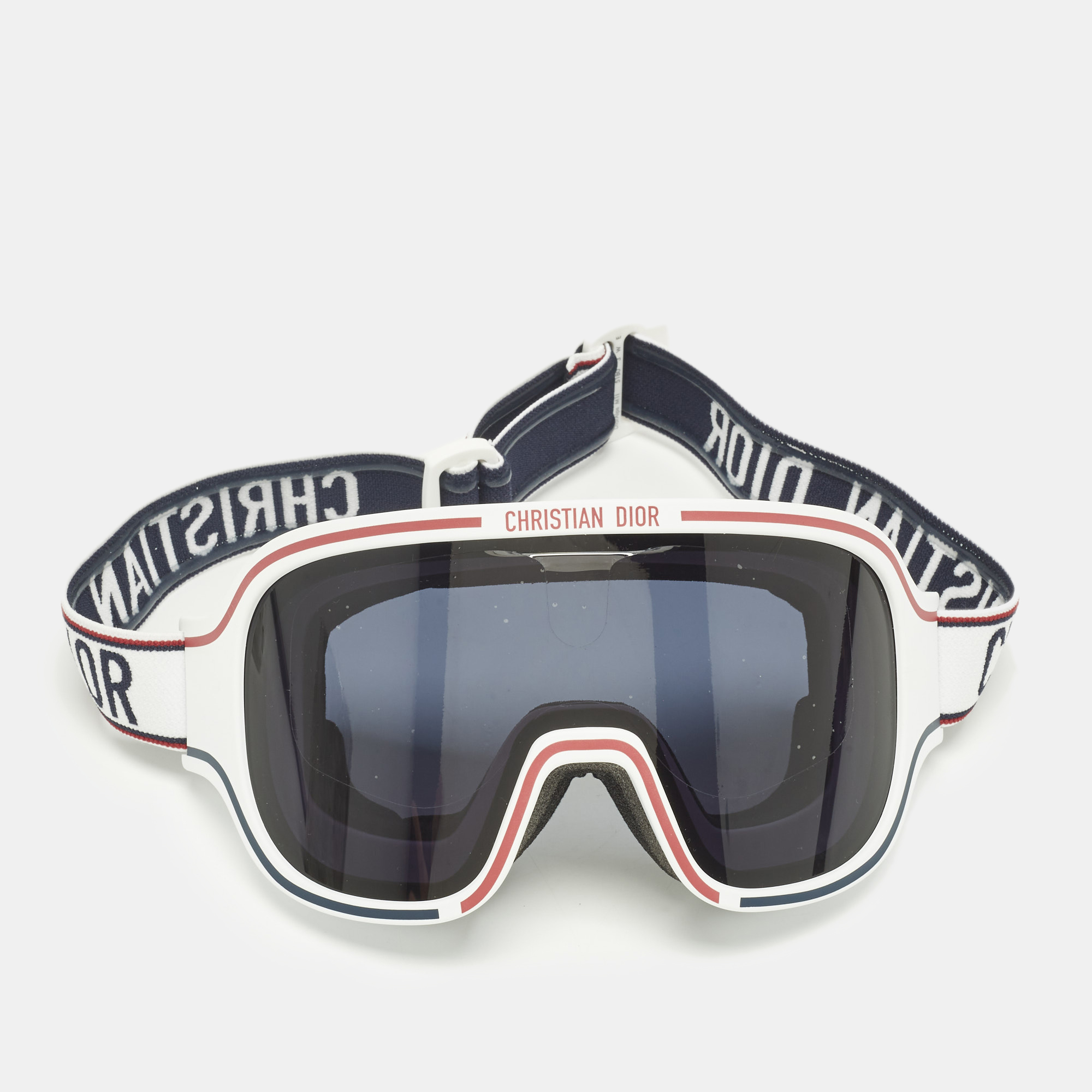 Pre-owned Dior White/navy Blue Alps M11 Ski Goggles