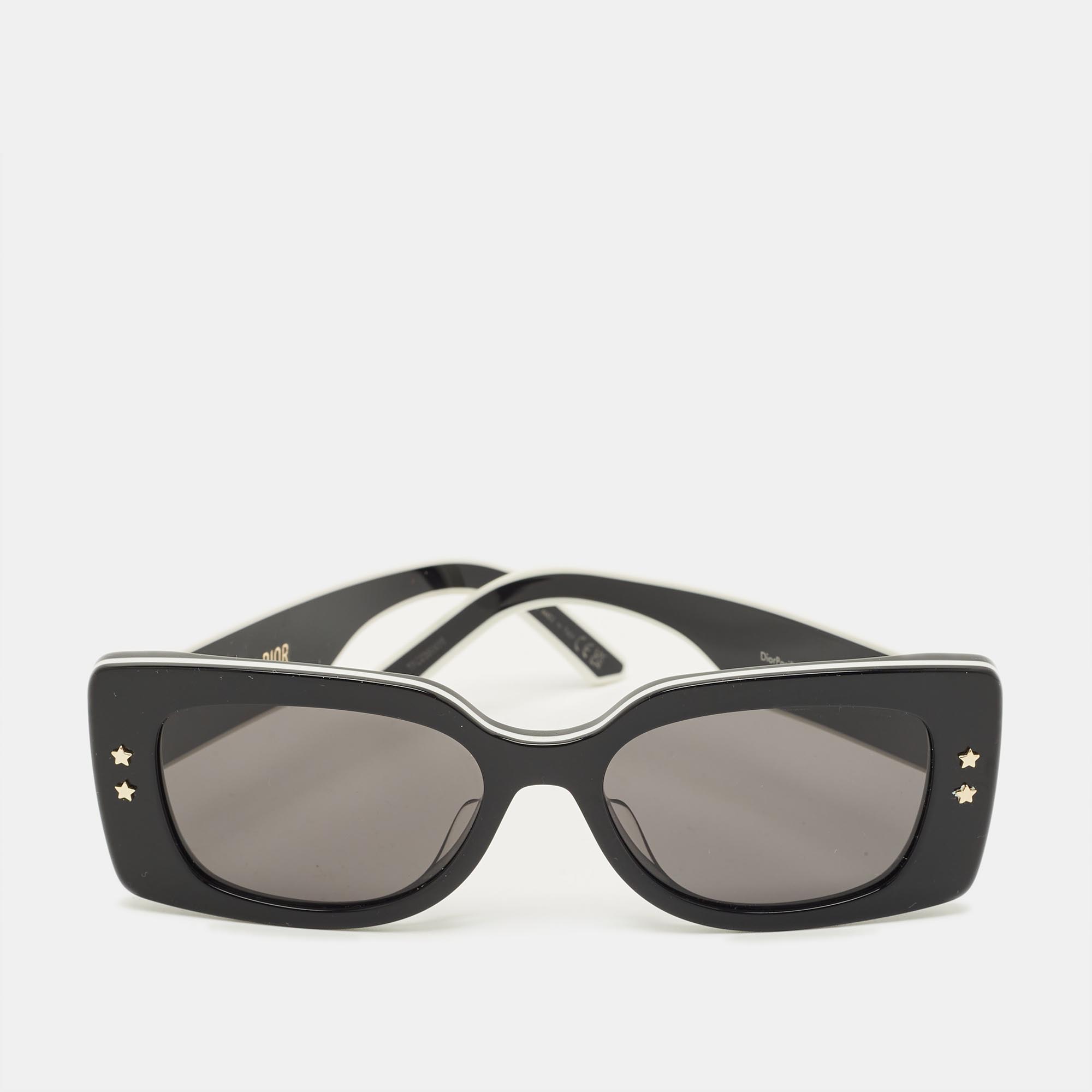 Pre-owned Dior Pacific S1u Rectangle Sunglasses In Black