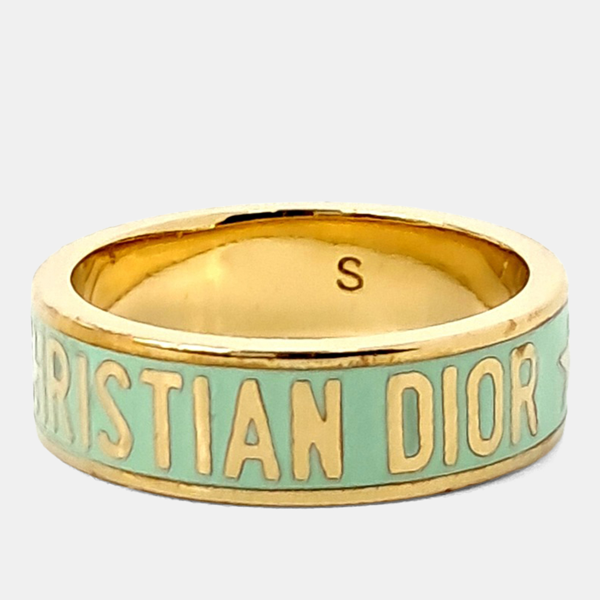 Pre-owned Dior Gold Tone Metal Ring