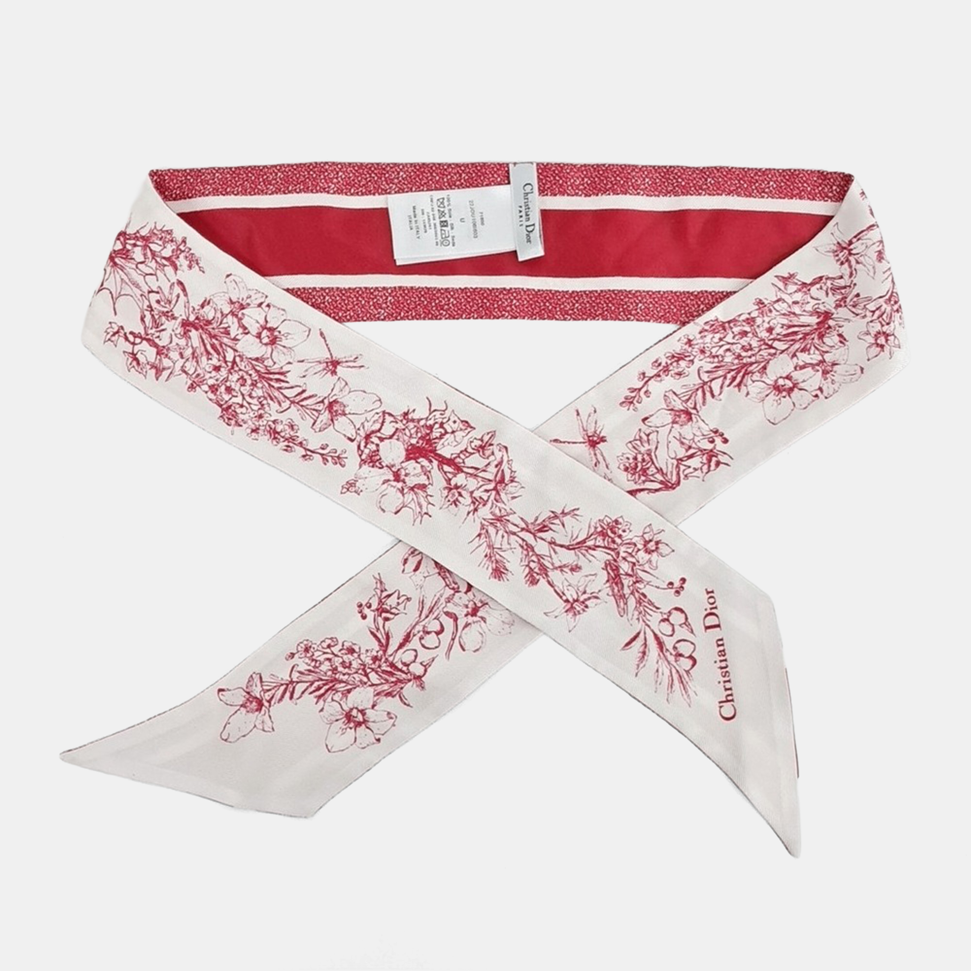 

Dior Red White Silk Mitzah Bandeau