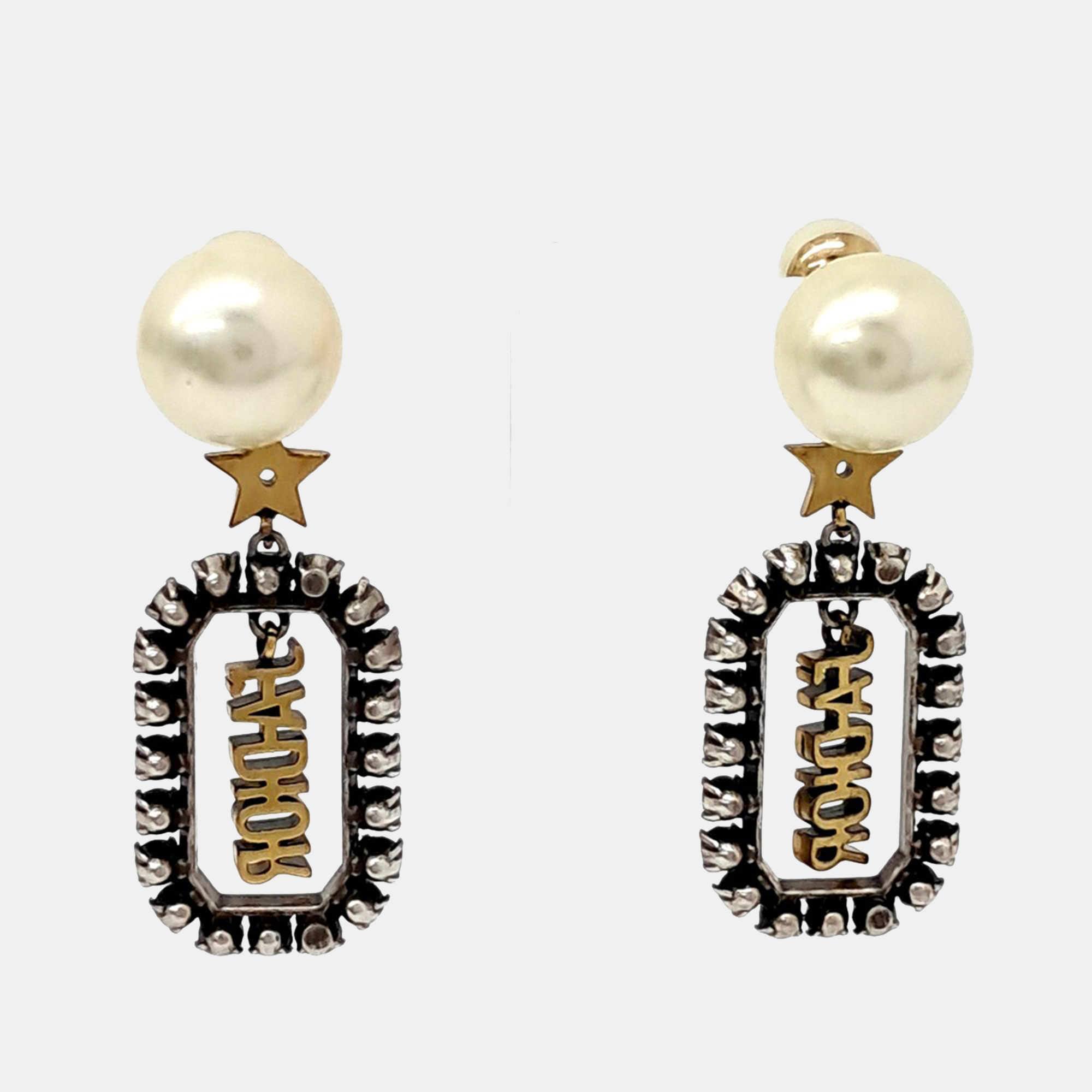 

Dior Gold Tone Pearl Tribal Earrings