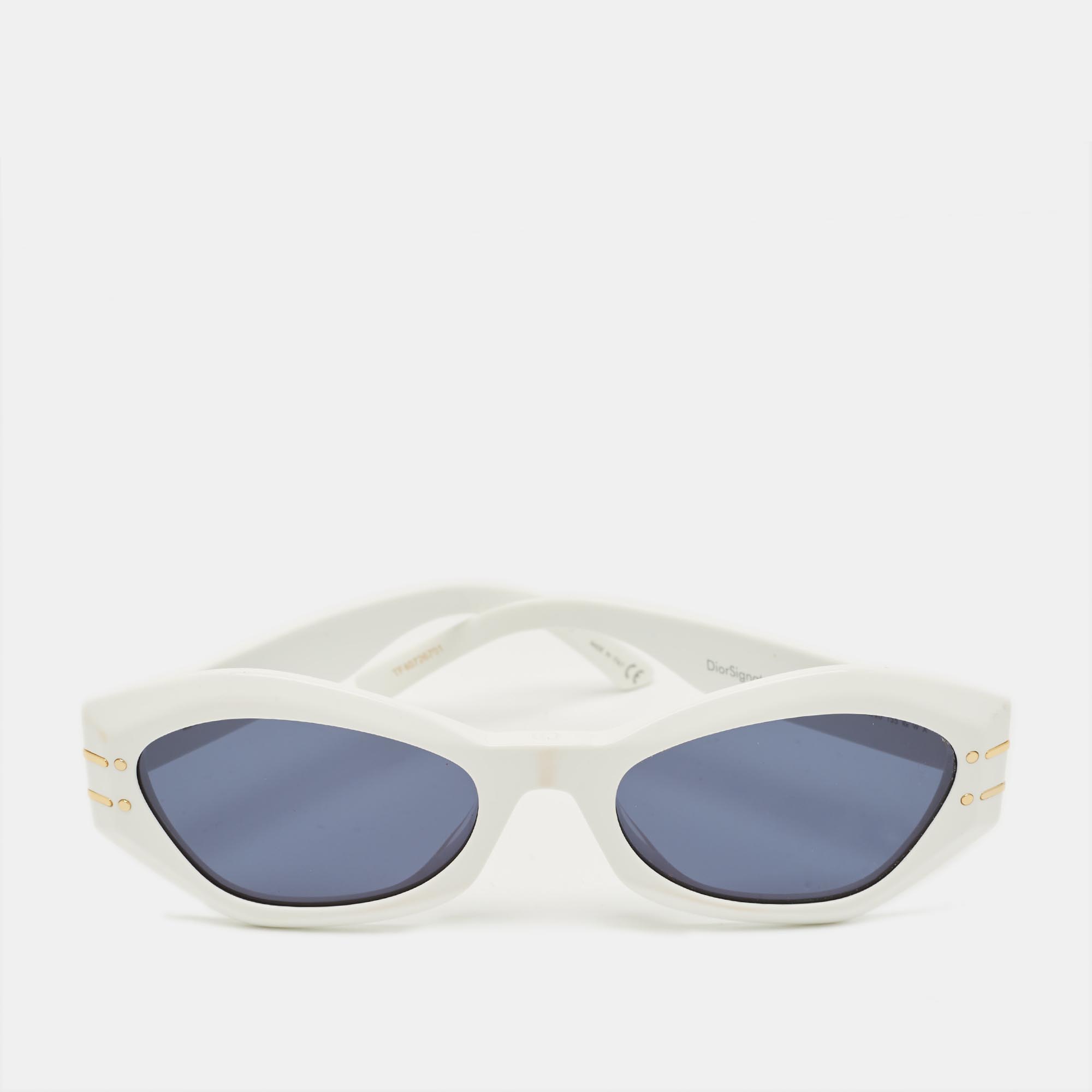 

Dior White/Blue 50B0 DiorSignature B1U Cat Eye Sunglasses