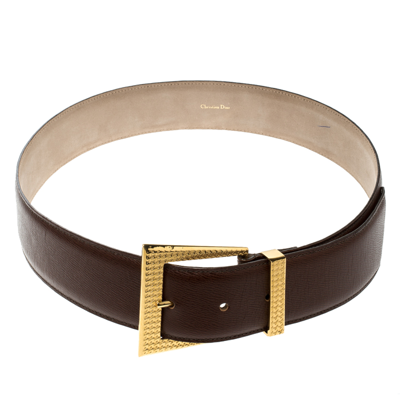 Dior Brown Textured Leather Belt 85 CM Dior | TLC