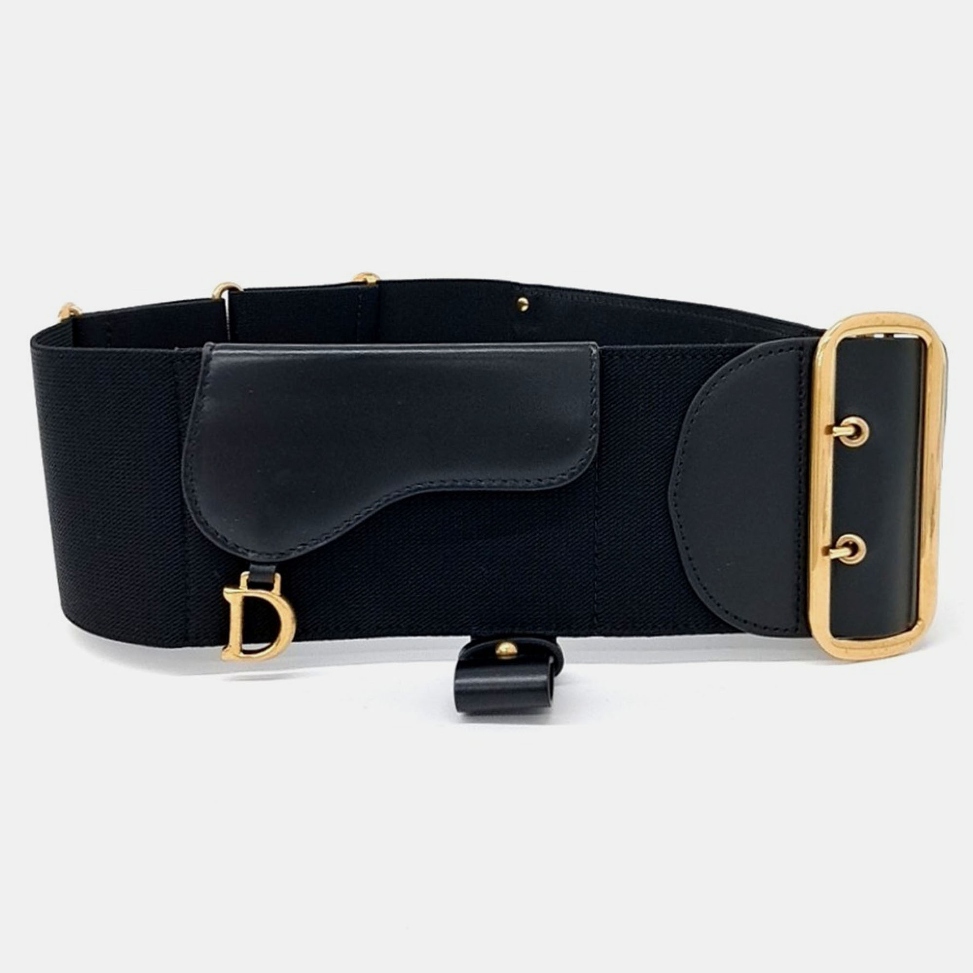 

Dior Leather saddle belt, Black