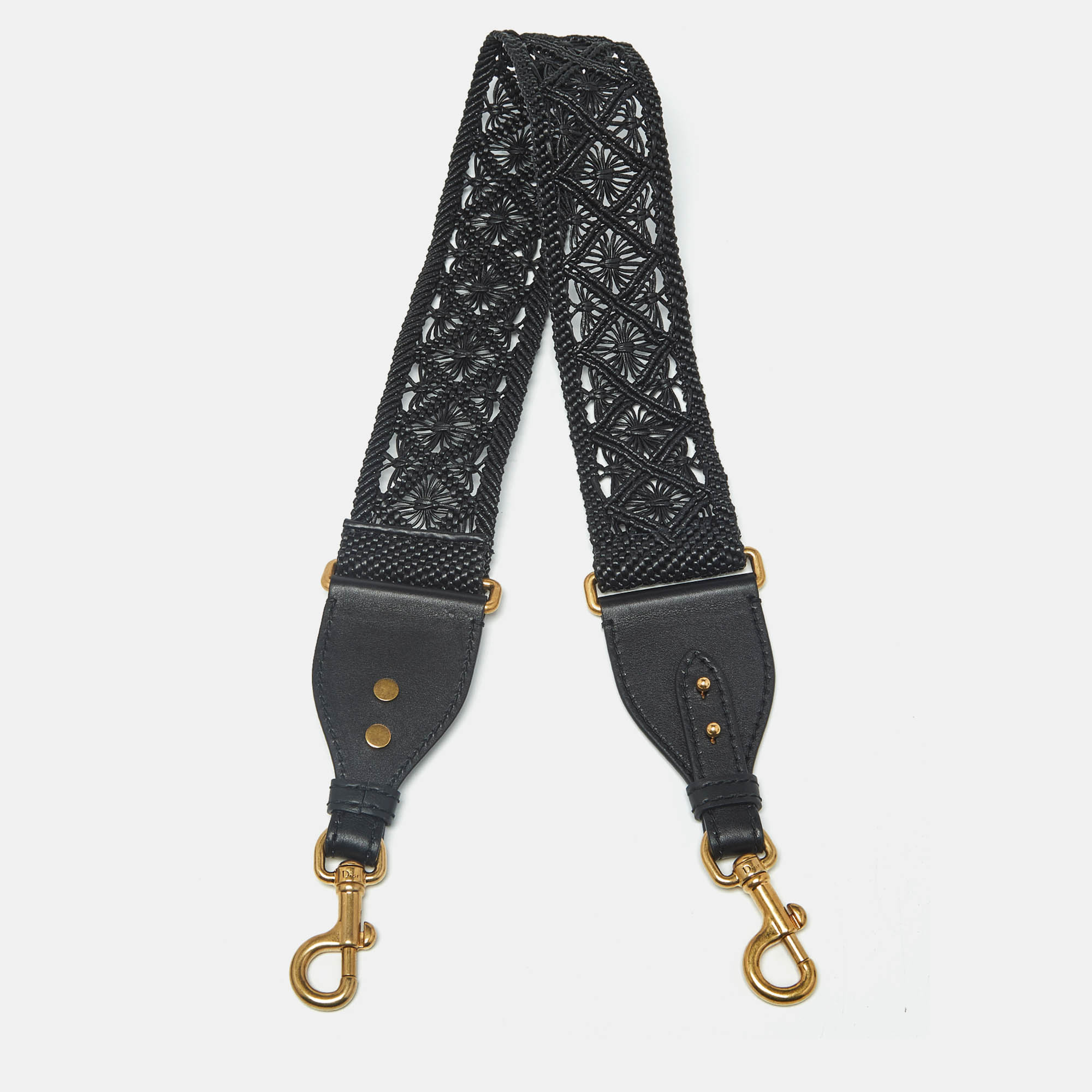 

Dior Bag Shoulder Strap Black Braided Leather