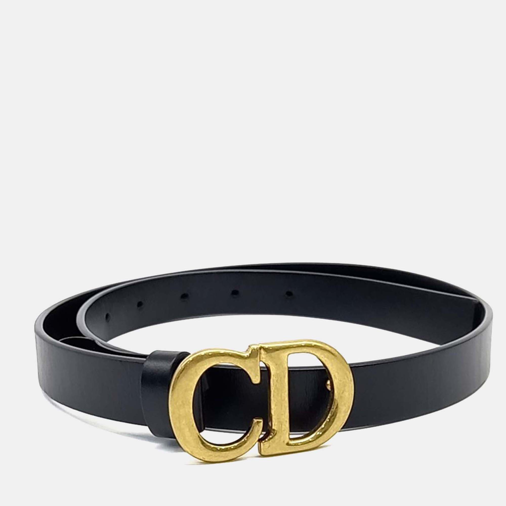 

Dior Black Leather Saddle Belt