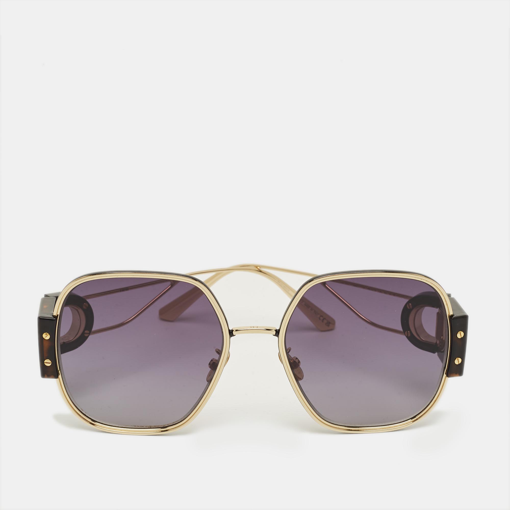 

Dior Black/Gold Tone Montaigne S5U Square Sunglasses