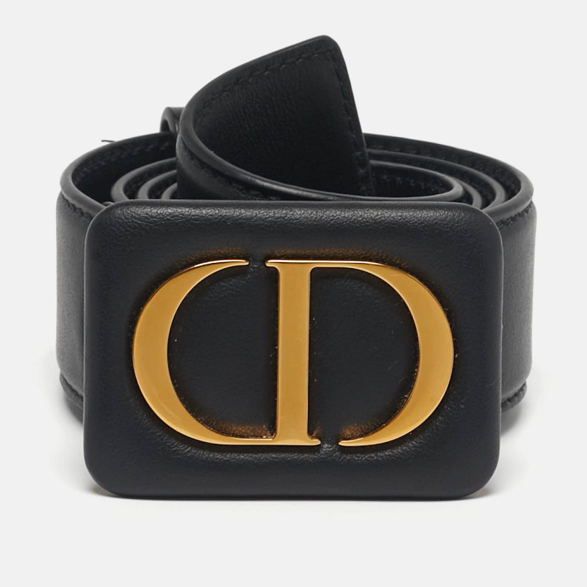 

Dior CD Logo  Waist Belt Black Leather