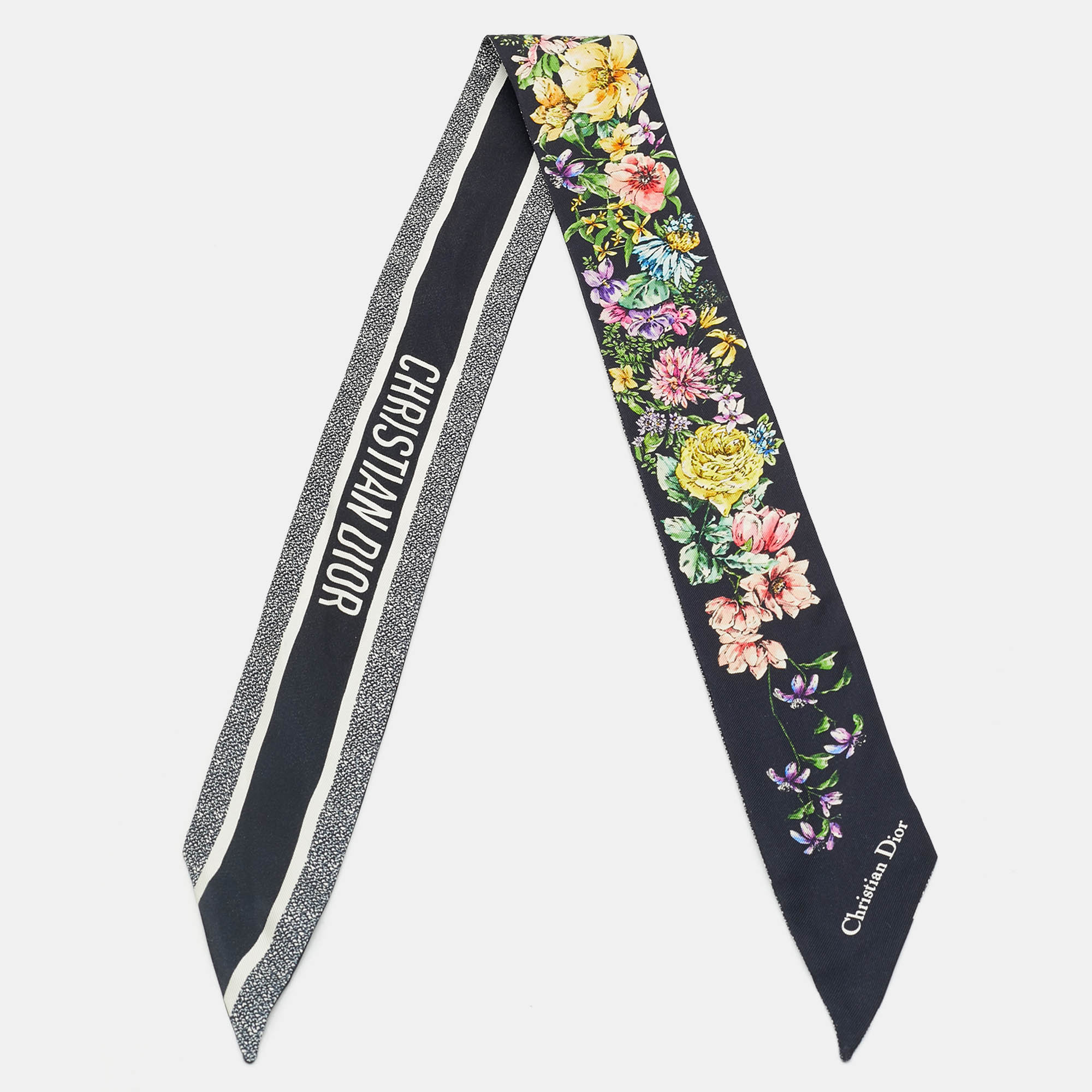 

Dior Midnight Blue Floral Print Silk Mitzah Scarf, Navy blue