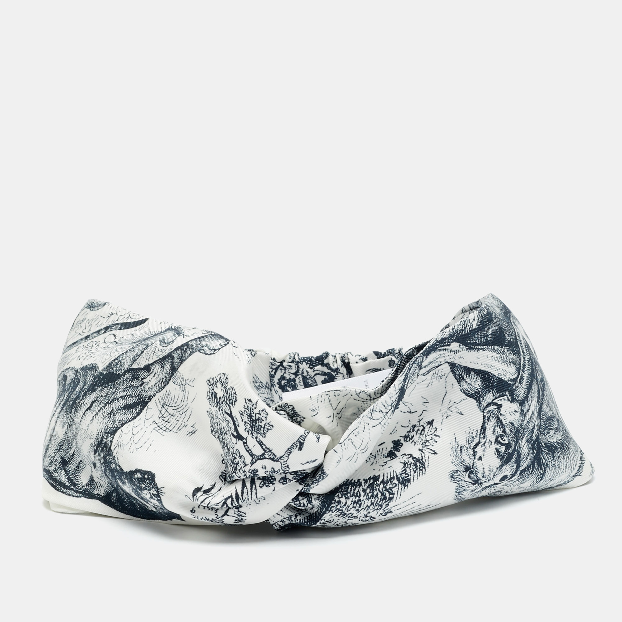 

Dior Navy Blue/White Toile de Jouy Sauvage Silk Headband