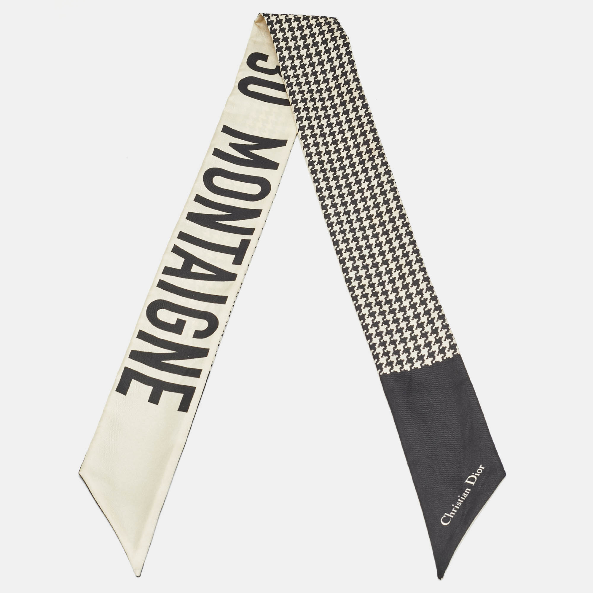 

Dior Black & beige 30 Montaigne Printed Silk bandeau