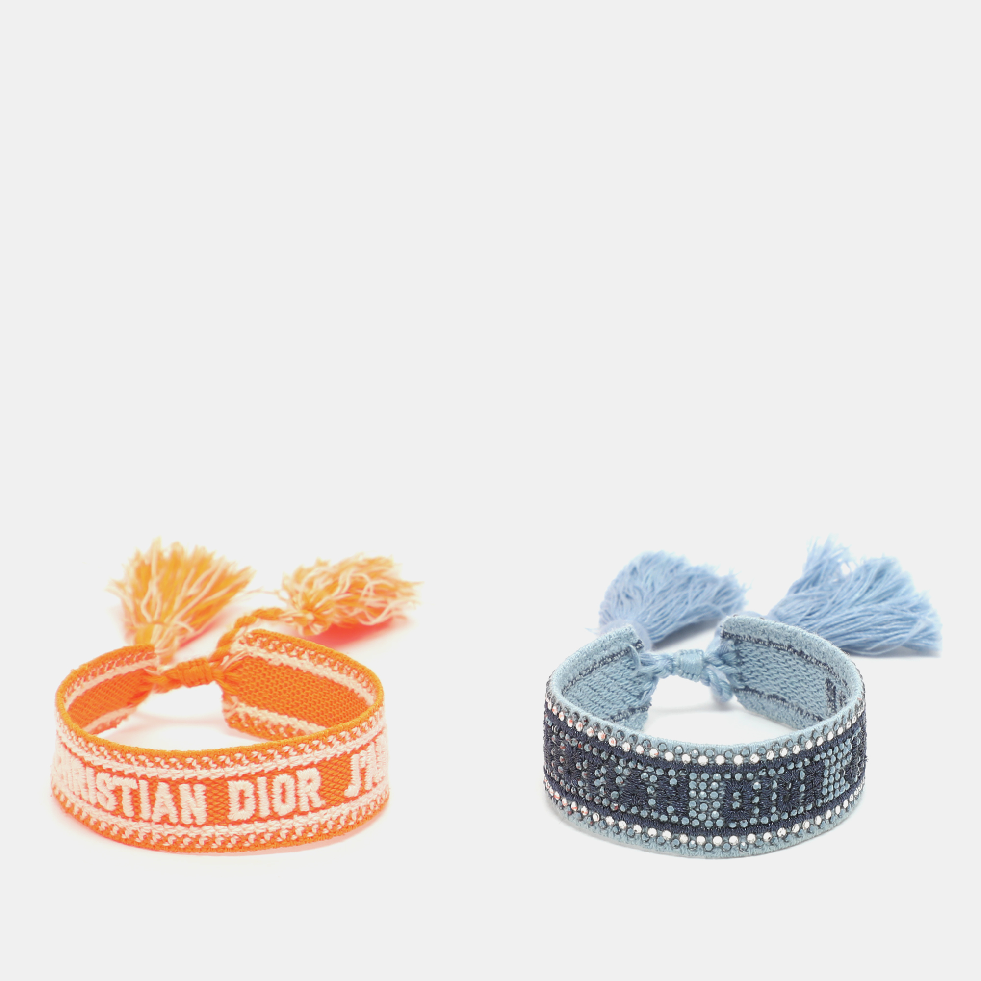 

Dior Blue/Orange J'Adior Fabric Friendship Bracelet Set